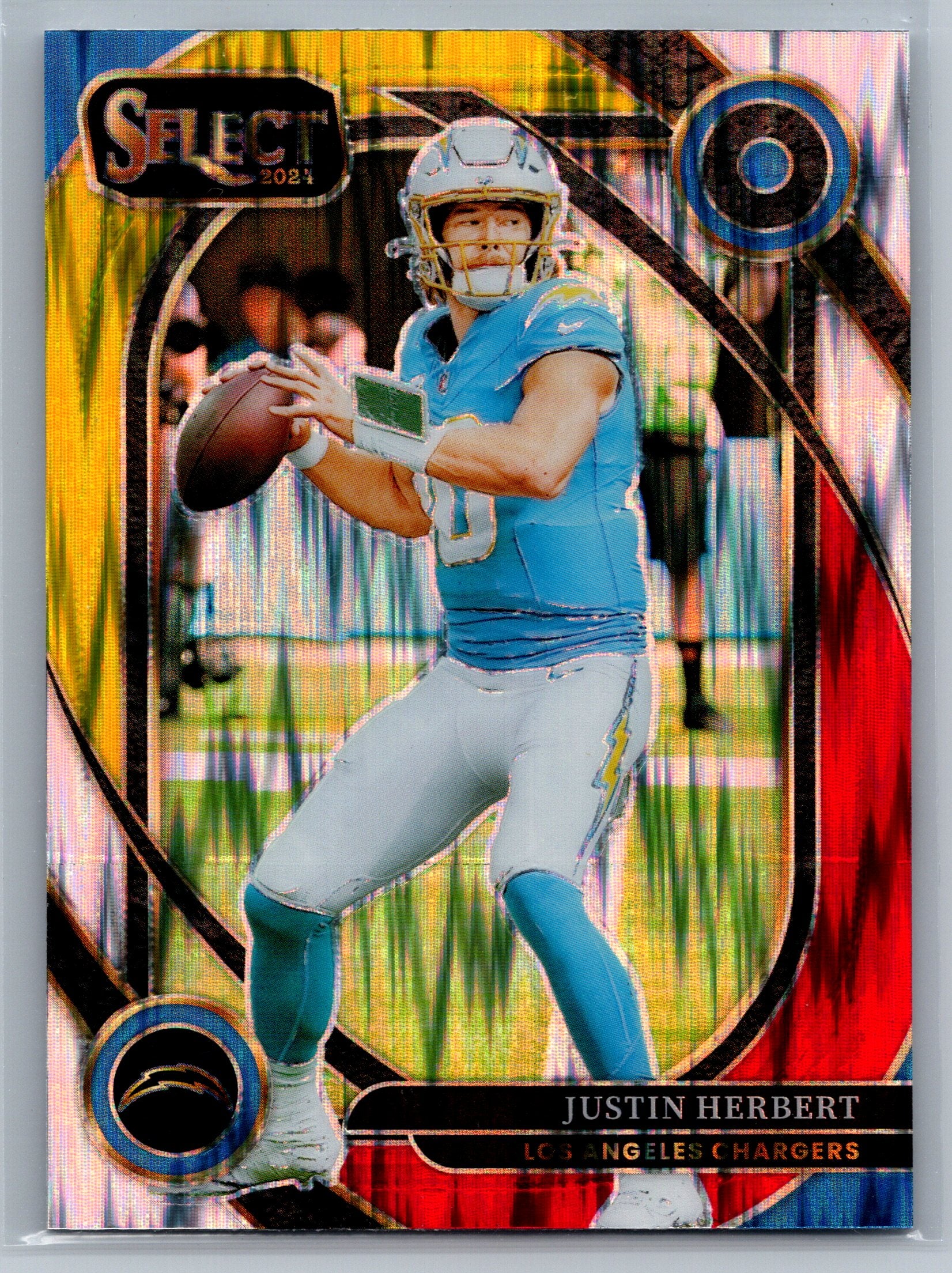 2024 Panini Select Justin Herbert Yellow Red Club Level #232