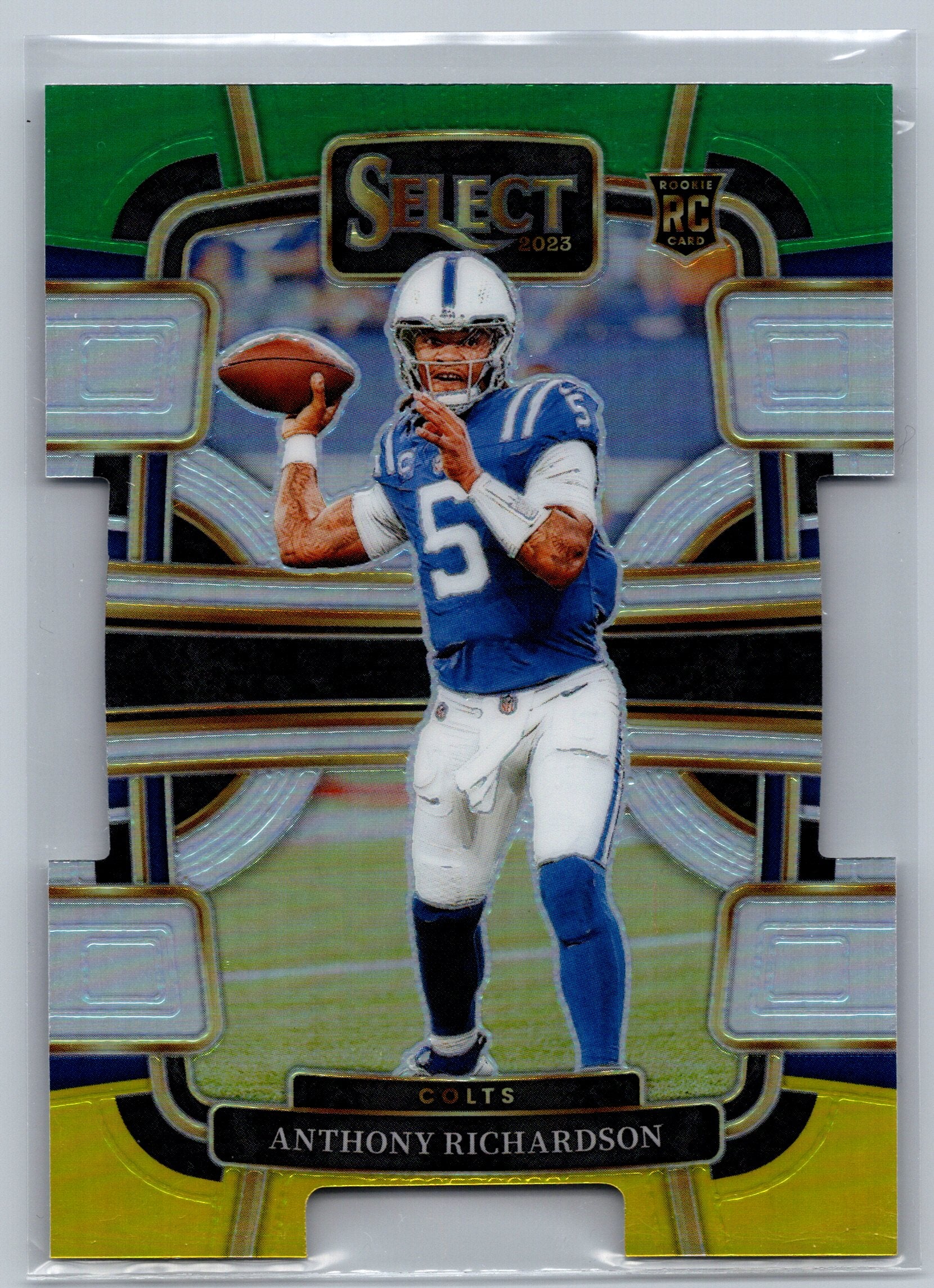 2023 Panini Select Anthony Richardson Yellow Green Concourse Level Rookie Card #43