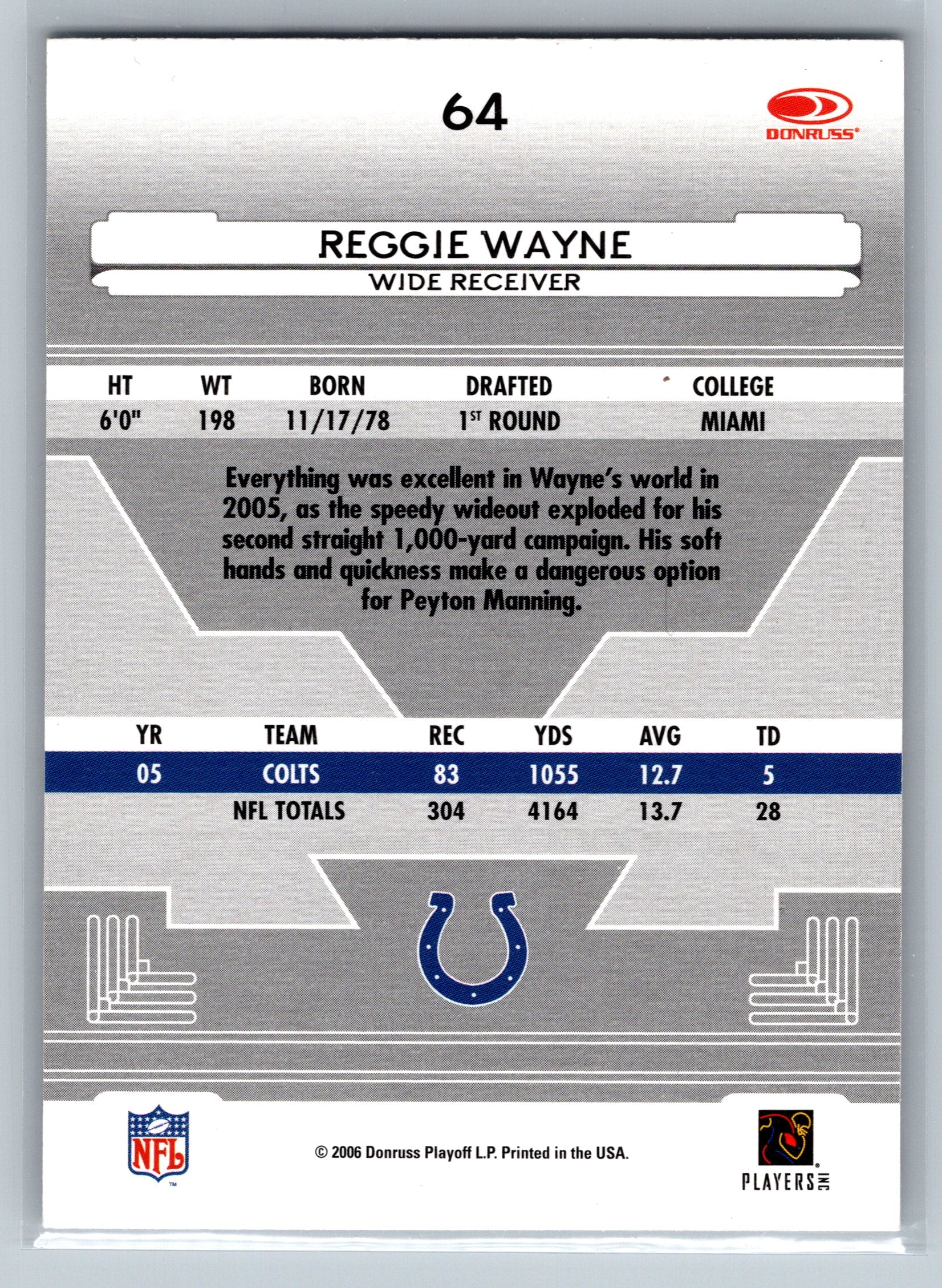 2006 Leaf Certified Reggie Wayne #64