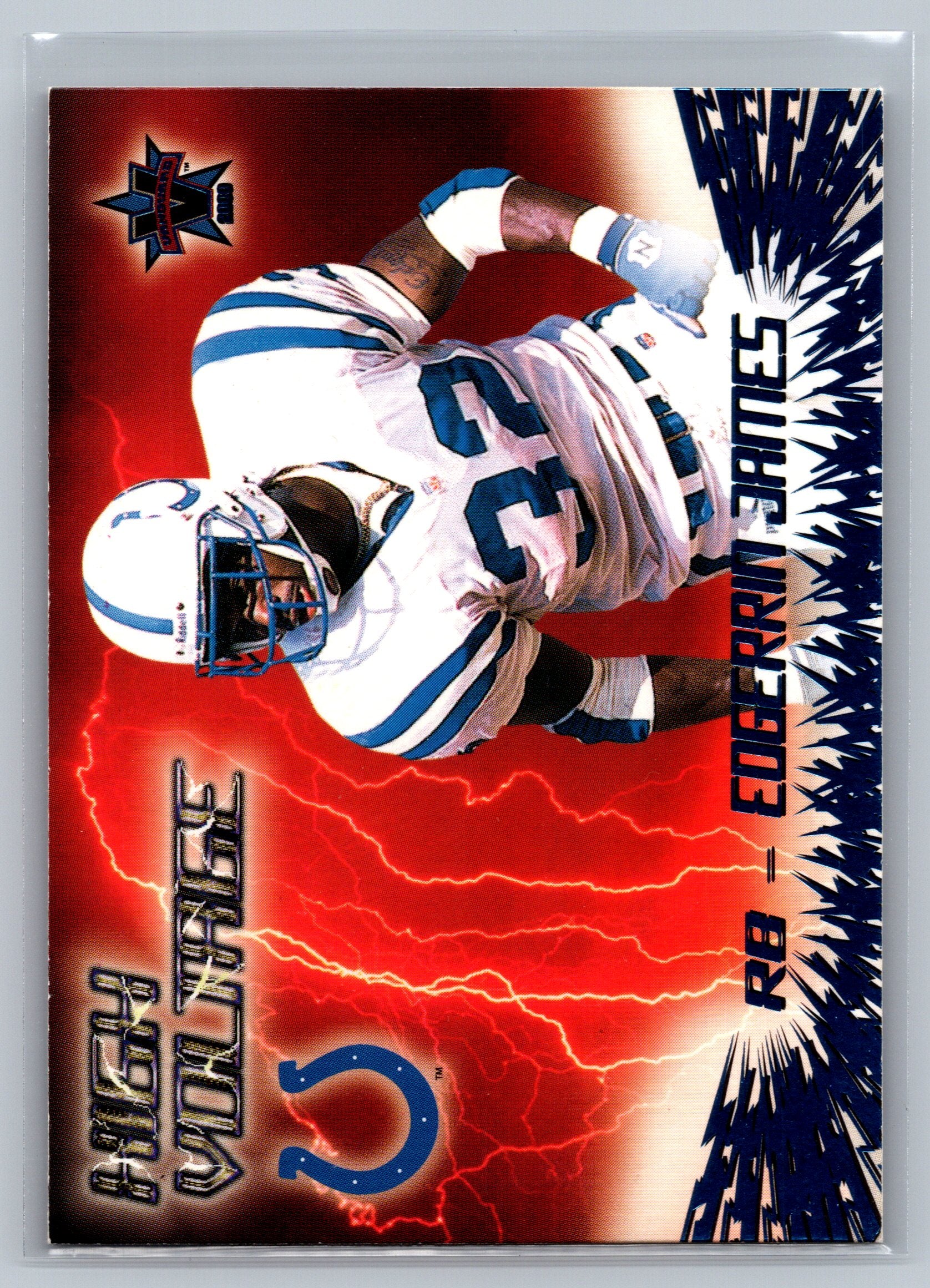 2000 Pacific Trading cards Edgerrin James High Voltage #15
