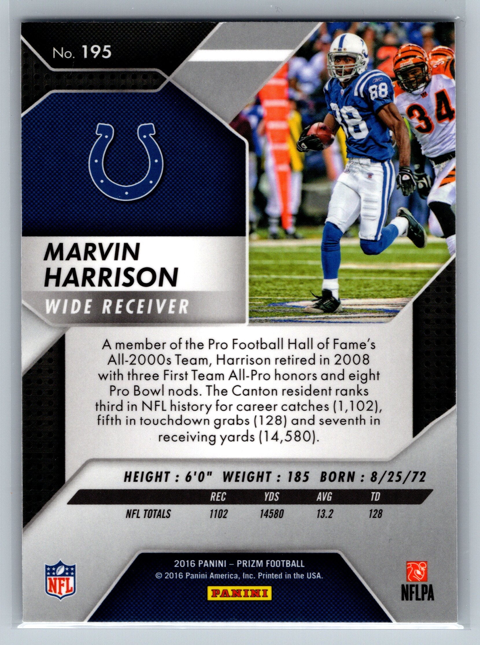 2016 Panini Prizm Marvin Harrison Base #195