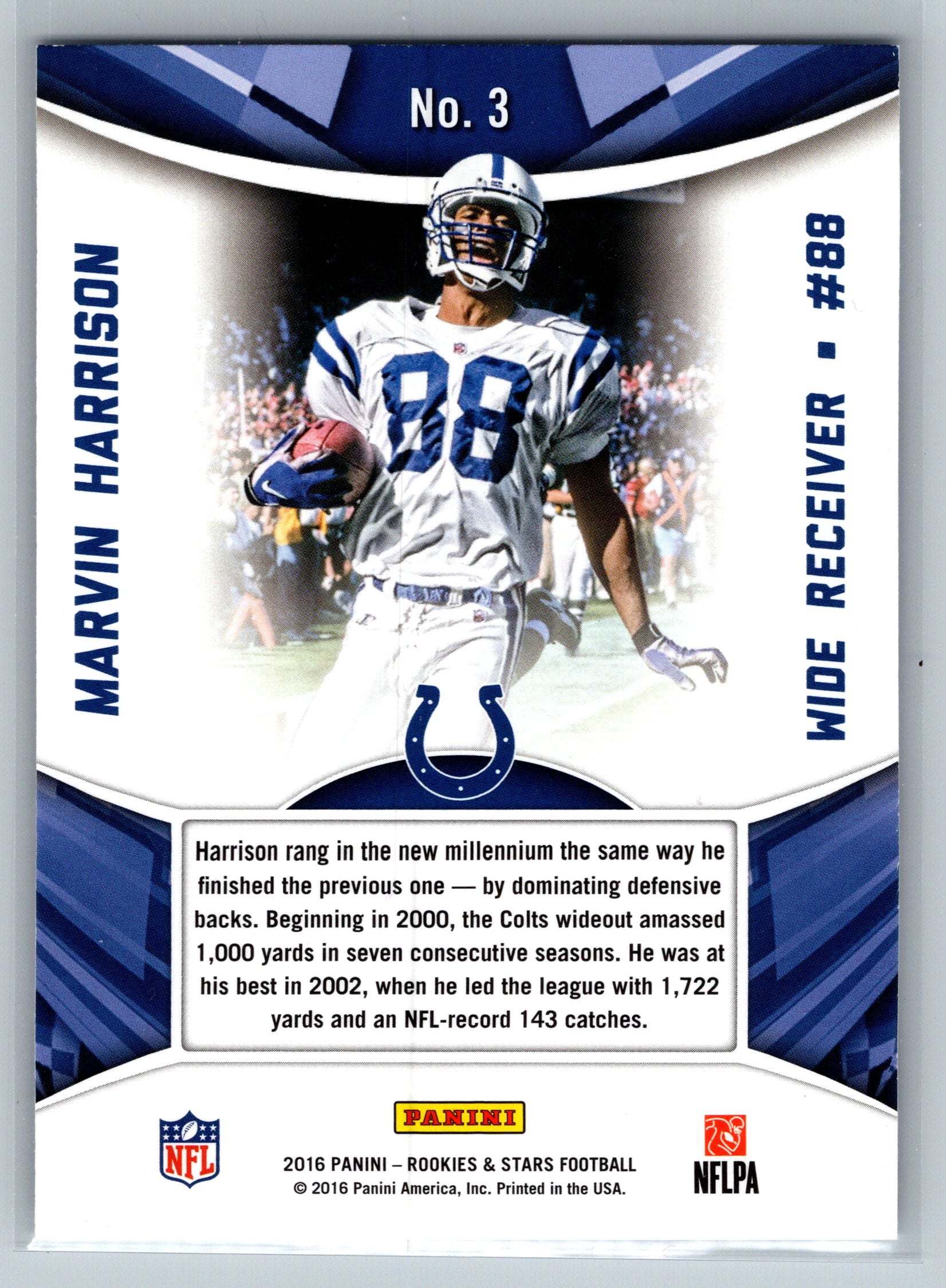 2016 Panini Rookies & Stars Marvin Harrison Sr. Standing Ovation #3