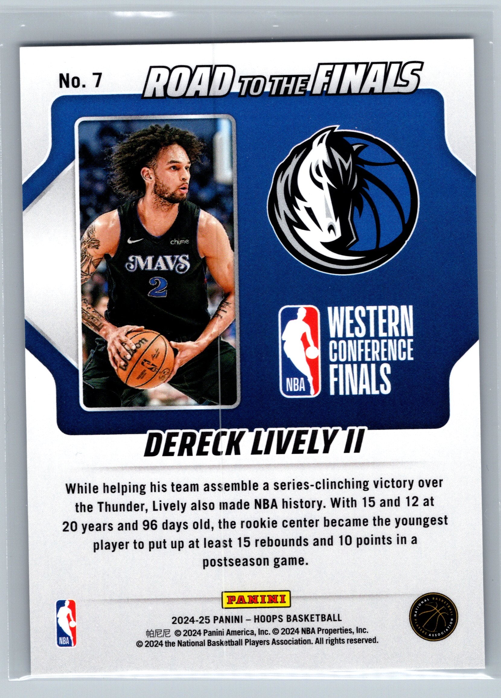 2024 NBA Hoops Derrick Lively Road to the Finals /999 #7
