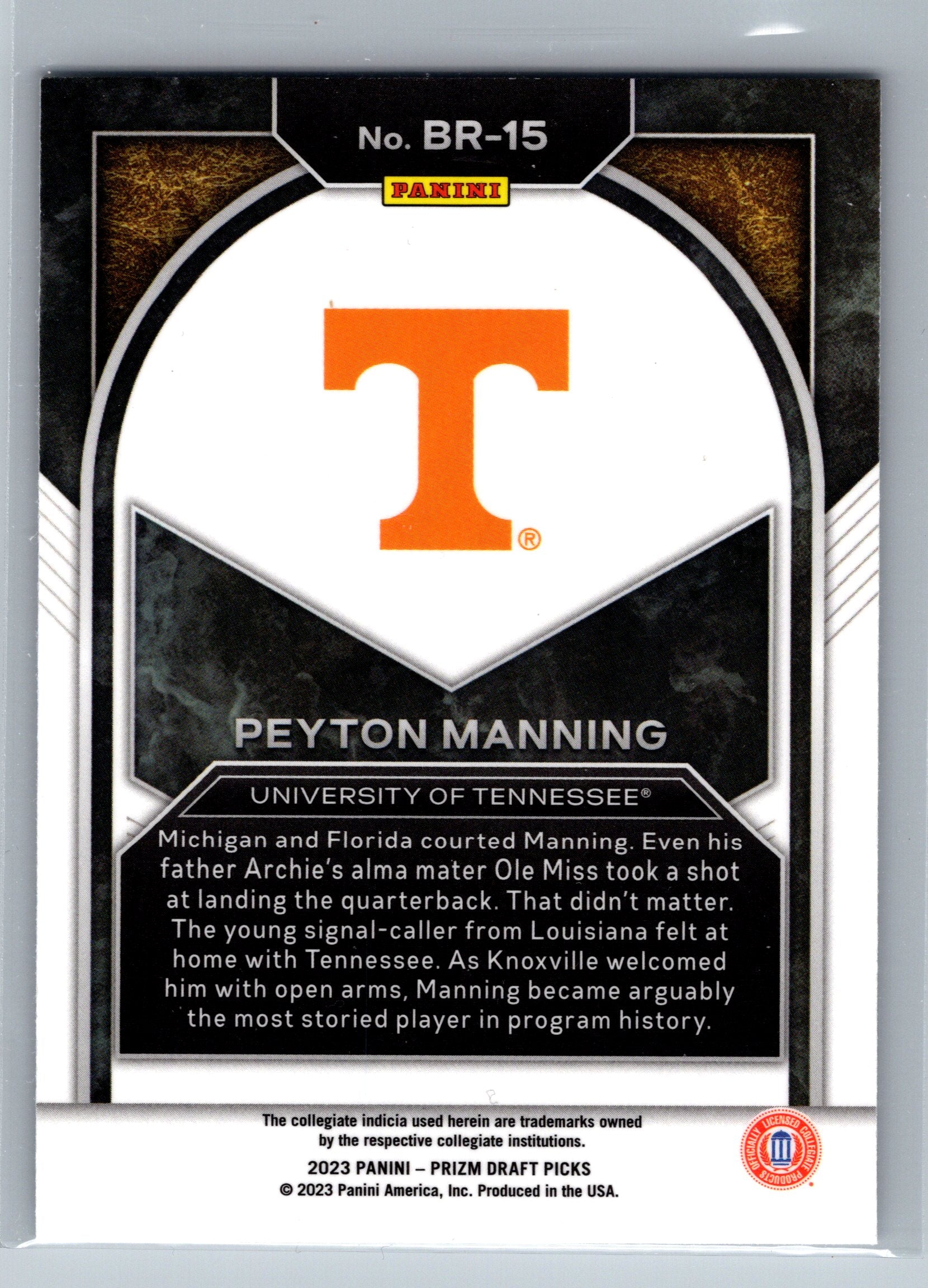2023 Panini Draft Picks Peyton Manning Brilliance #BR-15
