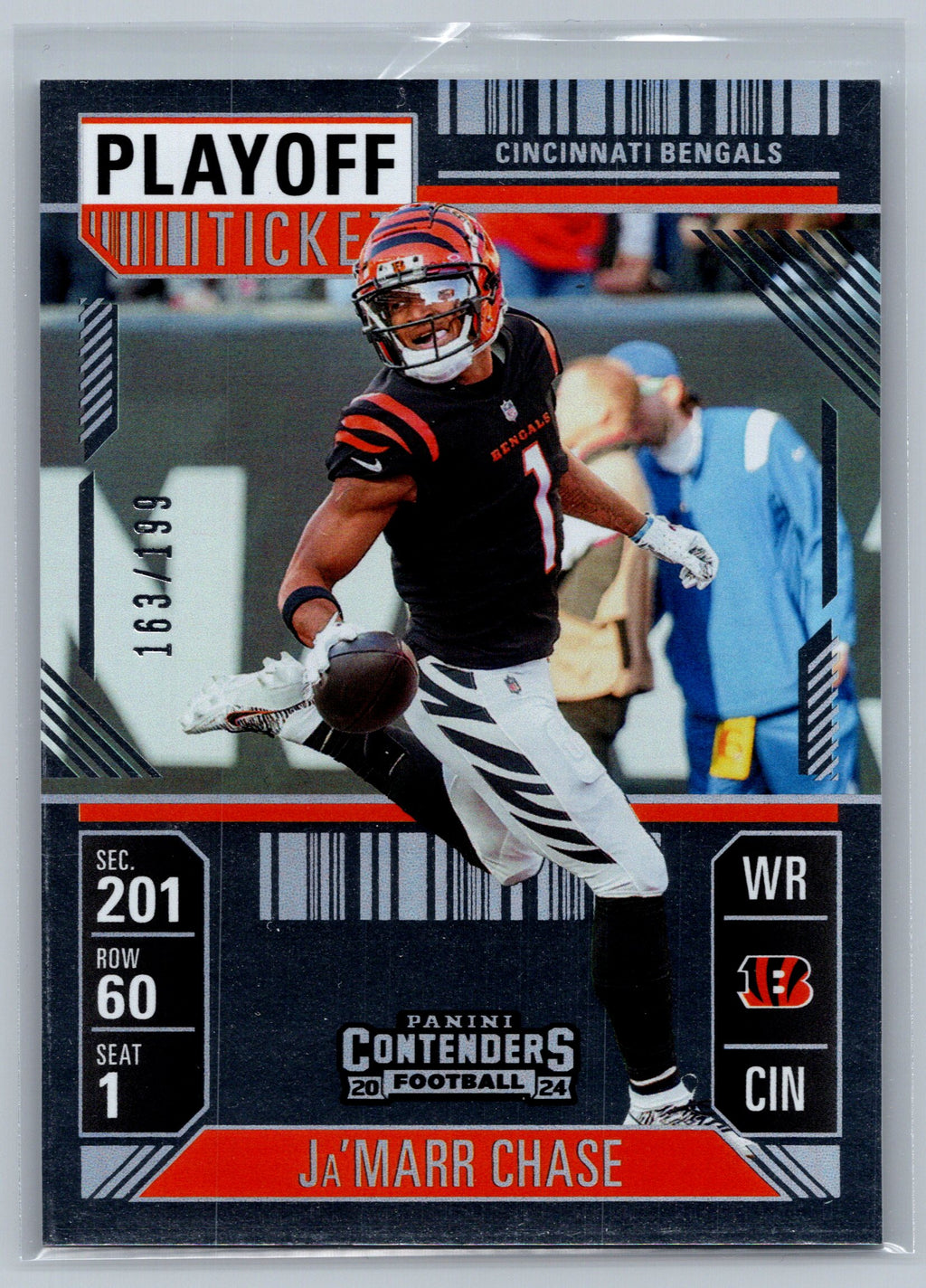2024 Panini Contenders Optic Ja'Marr Chase Playoff Ticket Silver /199 #21