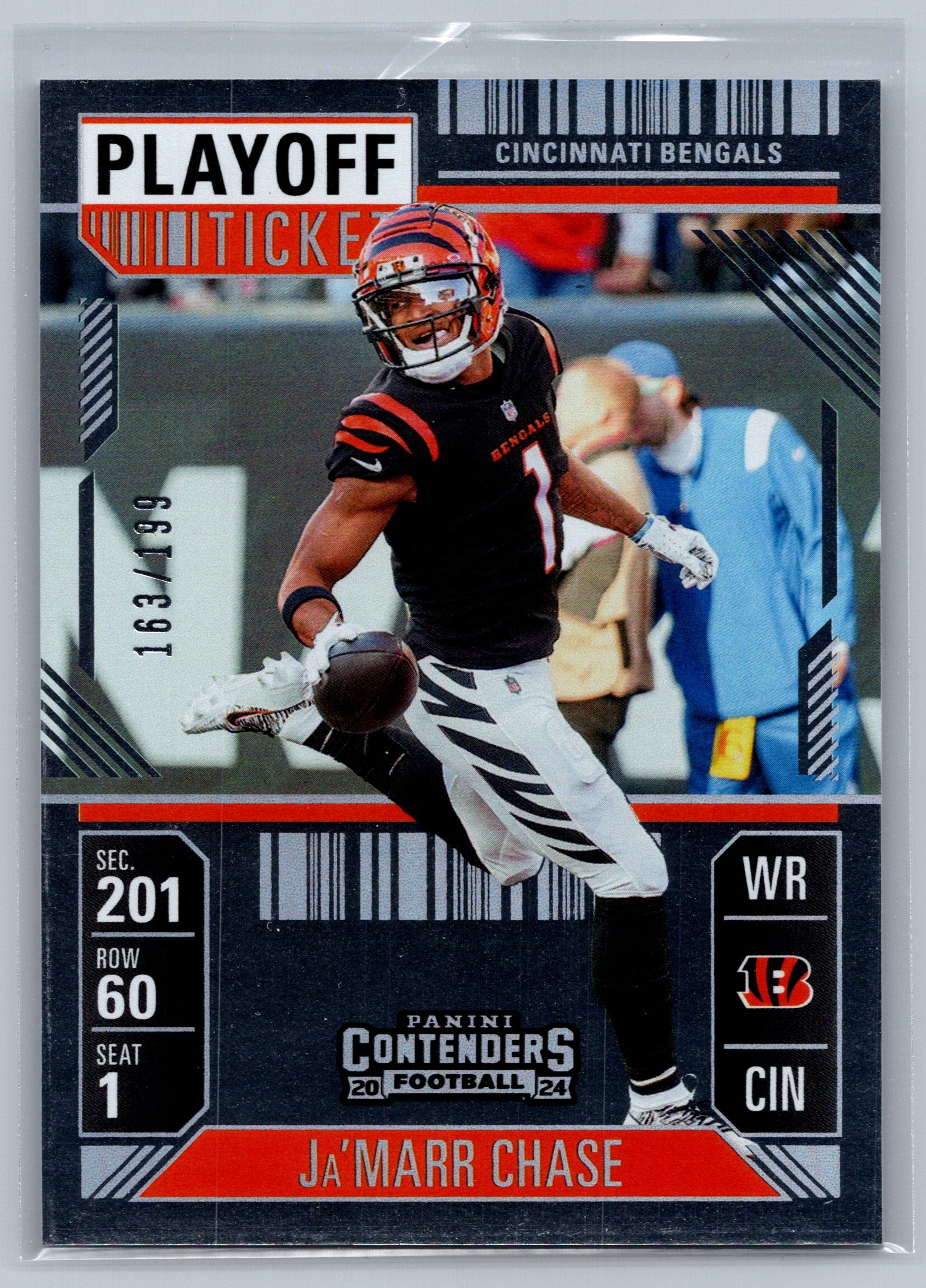 2024 Panini Contenders Optic Ja'Marr Chase Playoff Ticket Silver /199 #21