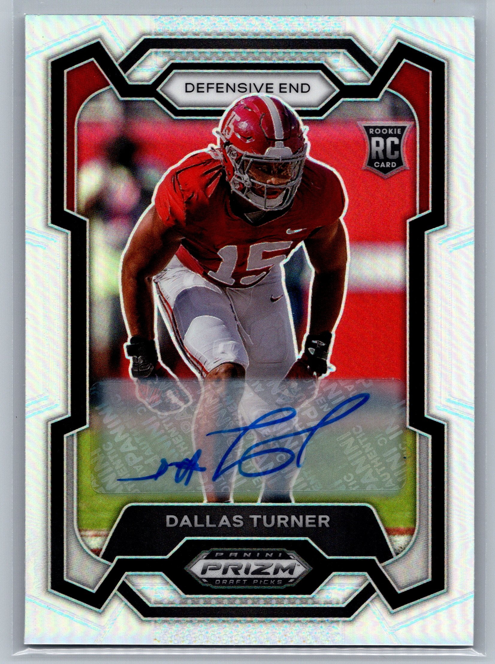 2023 Panini Prizm Draft Picks Dallas Turner Silver Rookie Card Autograph #112