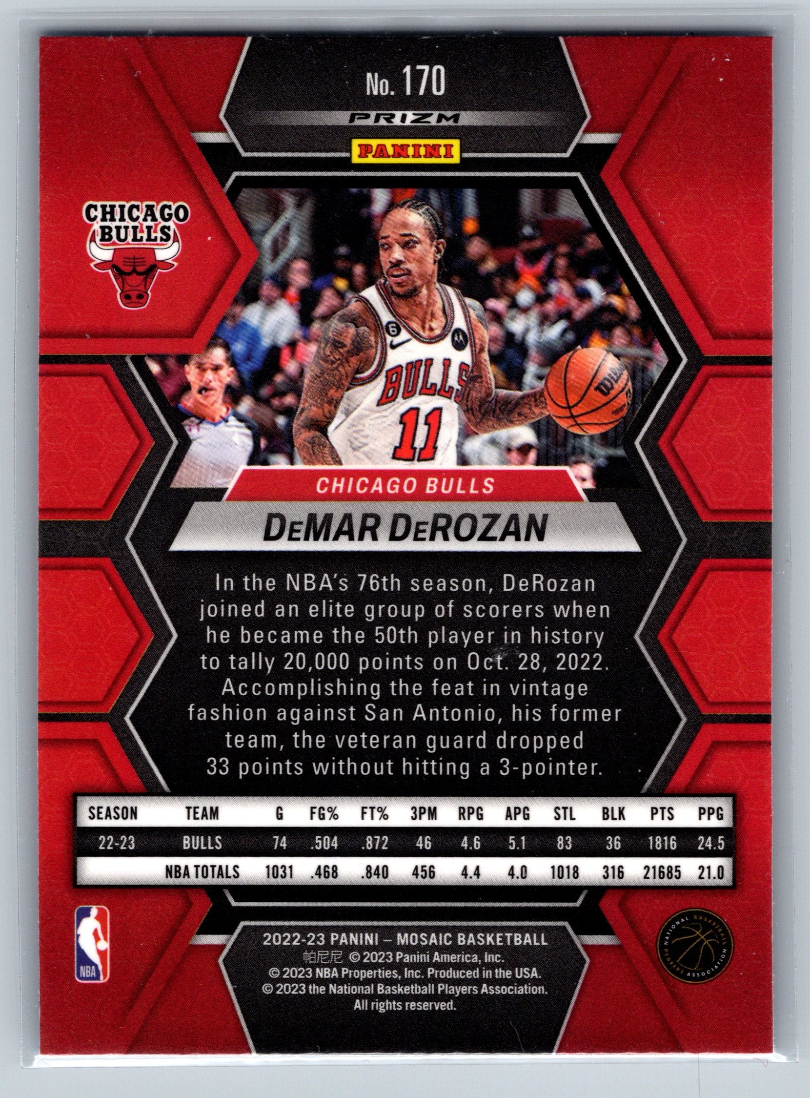 2022 Panini Mosaic DeMar DeRozan International Blue Wave #170