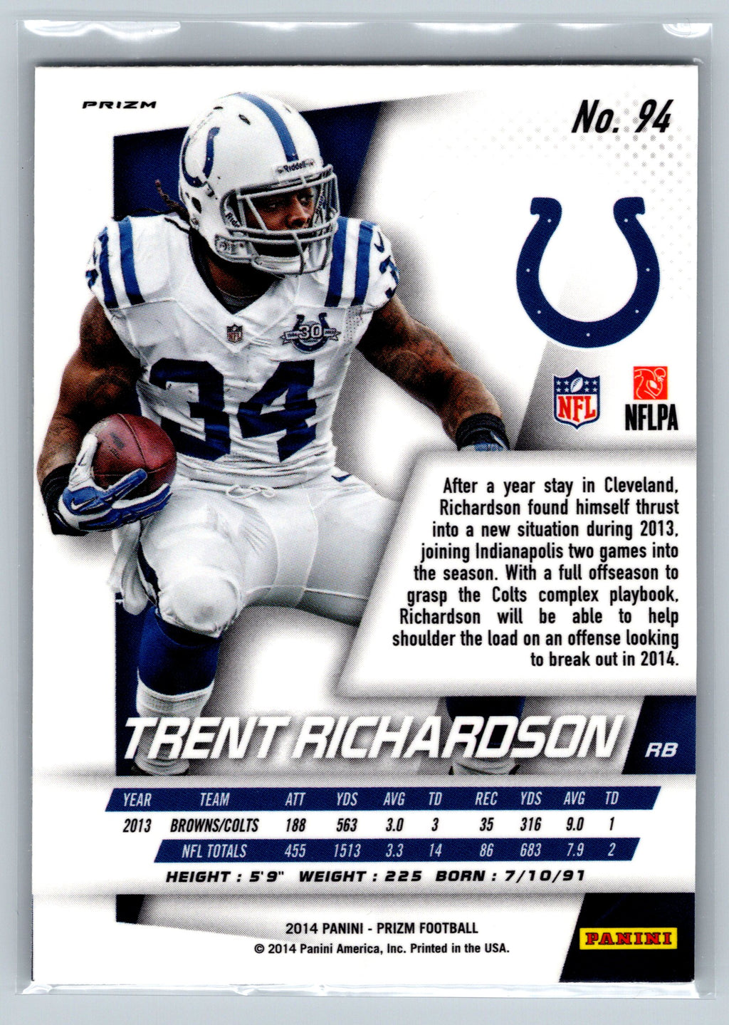 2014 Panini Prizm Trent Richardson Green #94