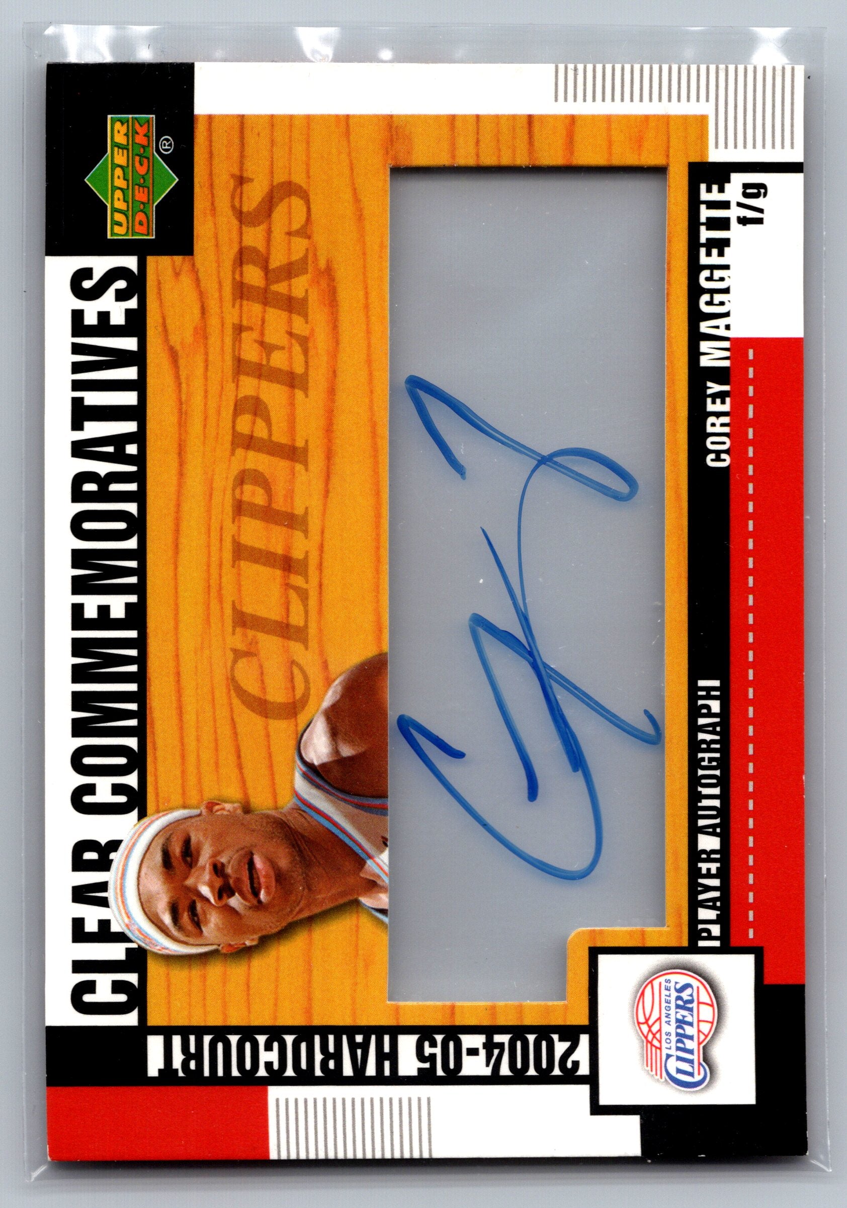 2004 Upper Deck Corey Maggette Clear Commemoratives On-Card Autograph #HCC-CM