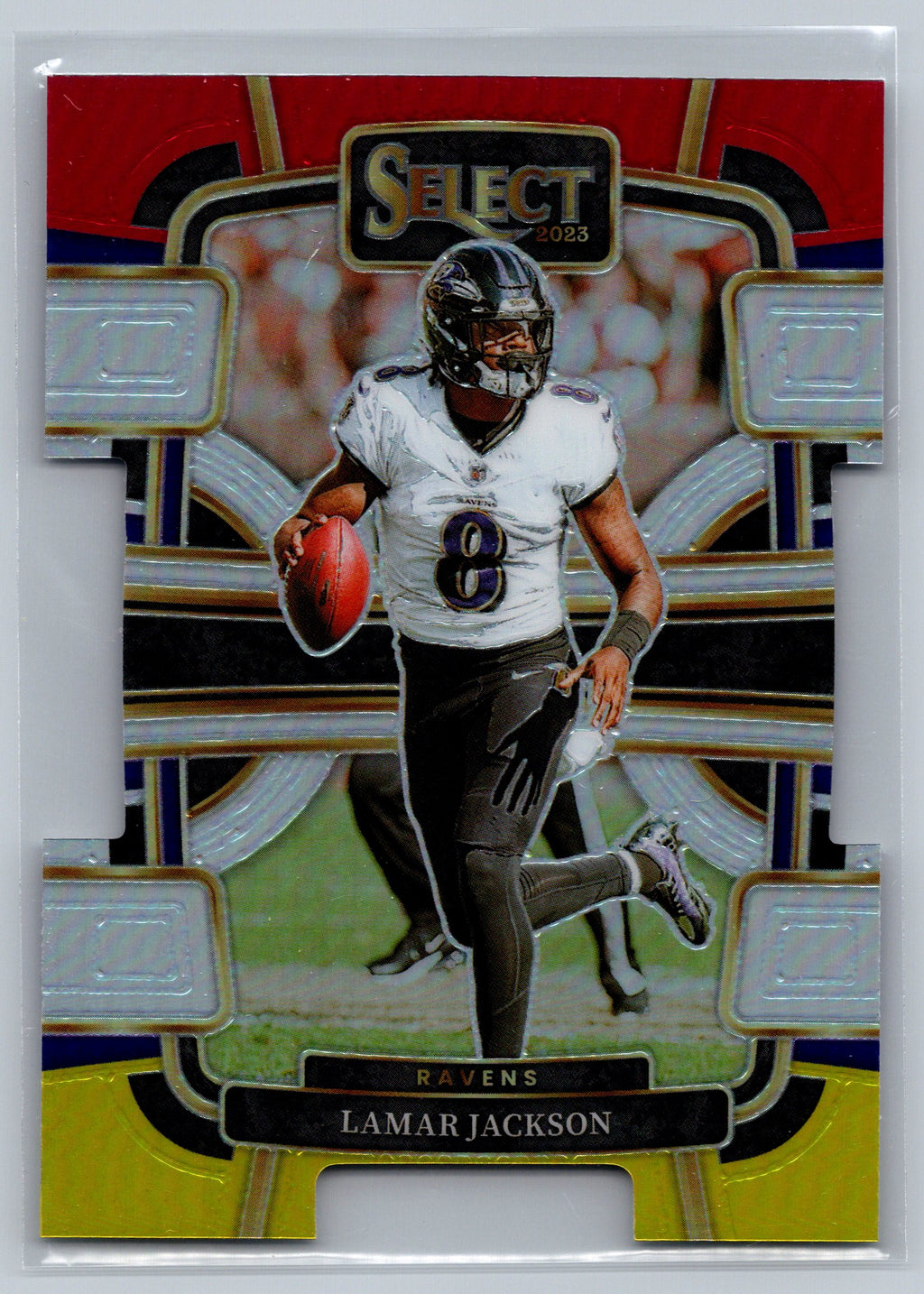 2023 Panini Select Lamar Jackson Red Yellow Concourse Level Die-Cut #7