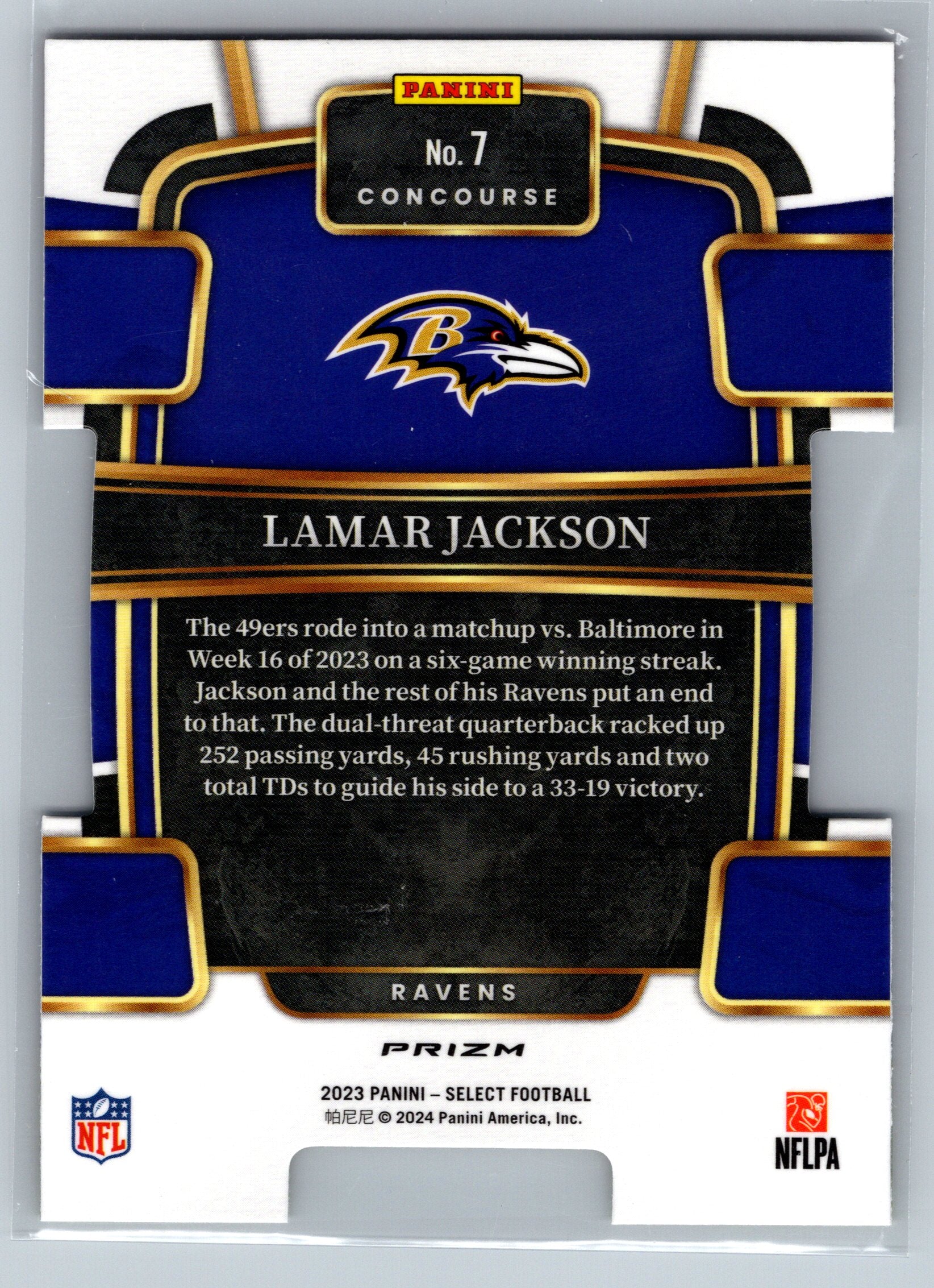 2023 Panini Select Lamar Jackson Red Yellow Concourse Level Die-Cut #7