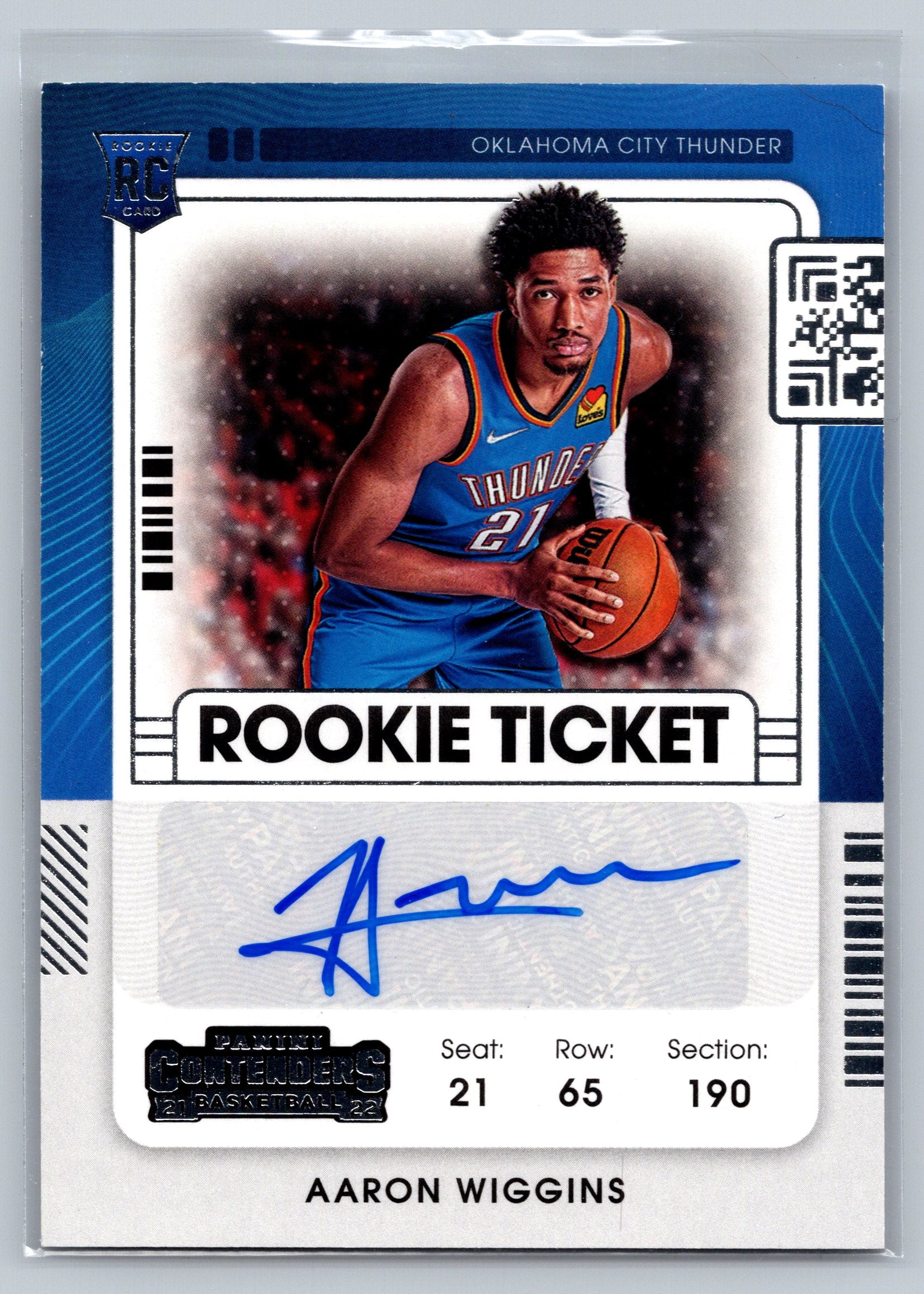 2021 Panini Contenders Aaron Wiggins Rookie Ticket Autograph #150