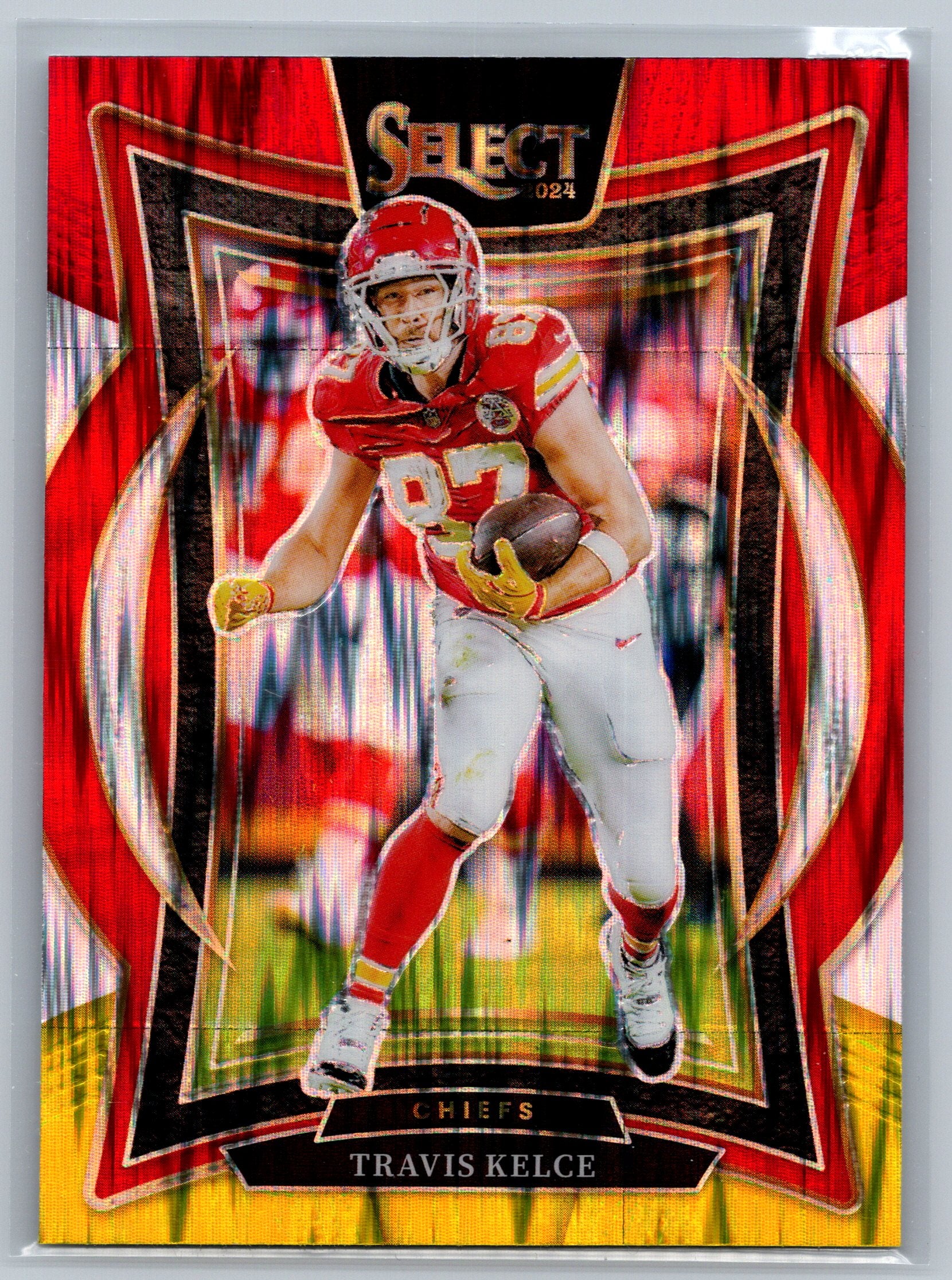2024 Panini Select Travis Kelce Red Yellow Shock Concourse Level #97