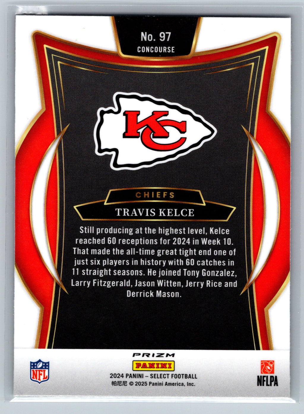 2024 Panini Select Travis Kelce Red Yellow Shock Concourse Level #97