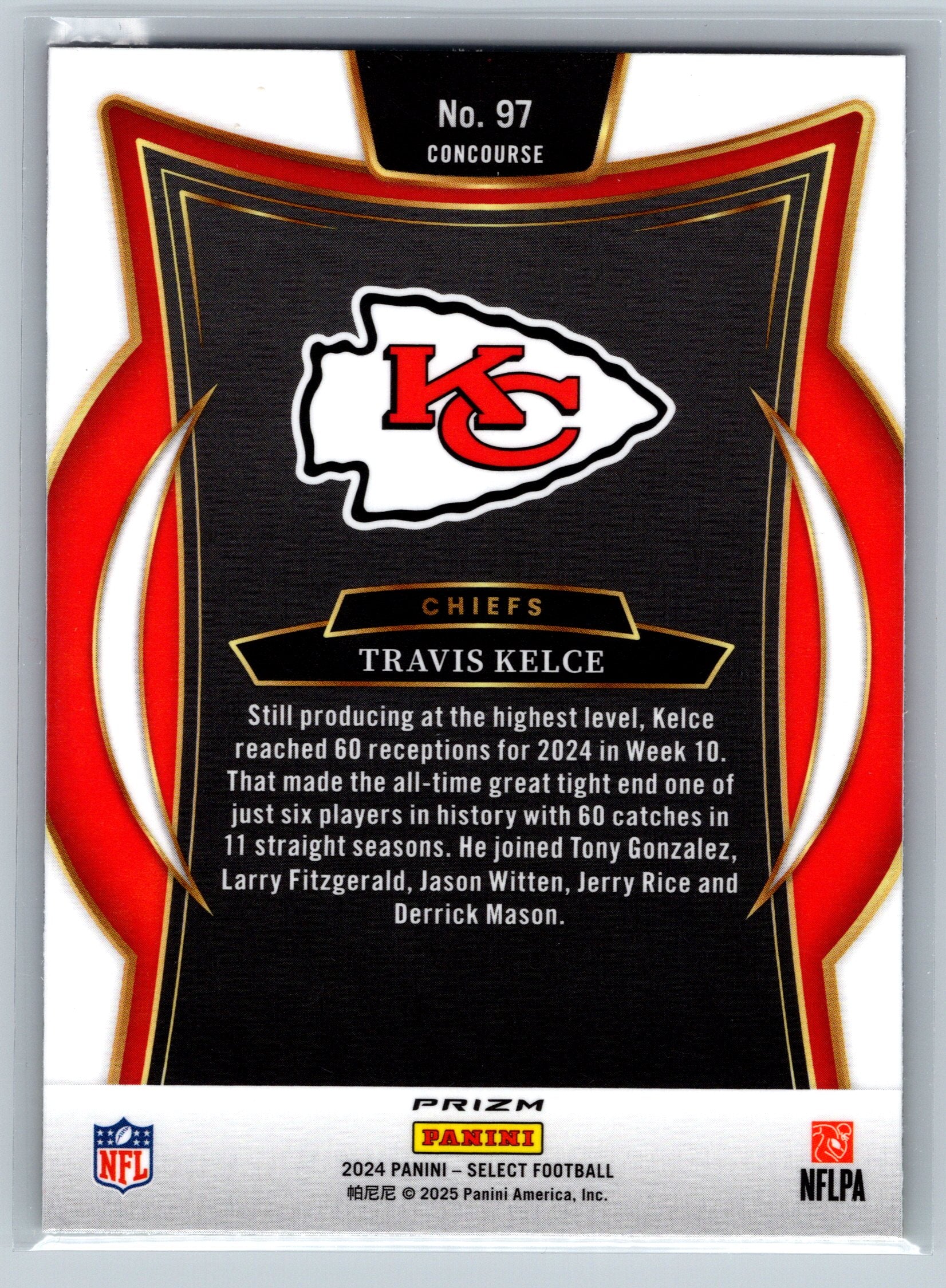 2024 Panini Select Travis Kelce Red Yellow Shock Concourse Level #97