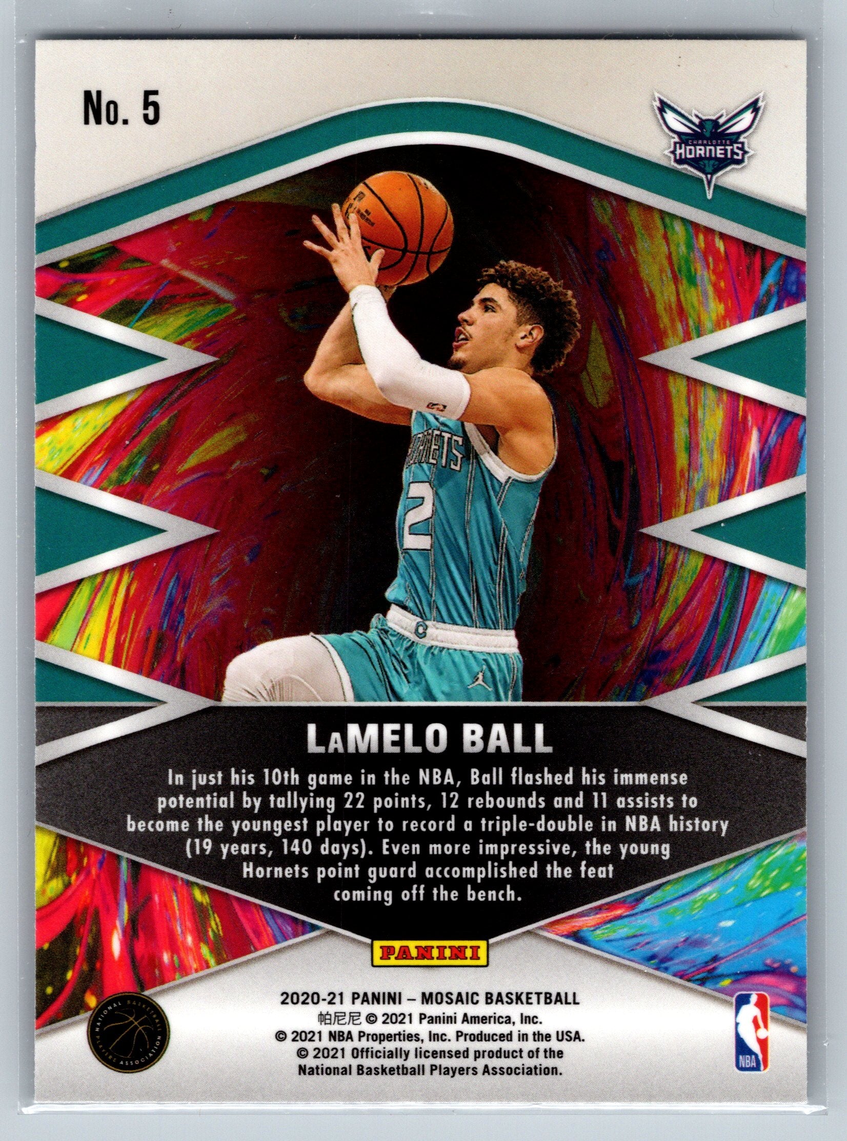 2020 Panini Mosaic Lamelo Ball Introductions Rookie Card #5