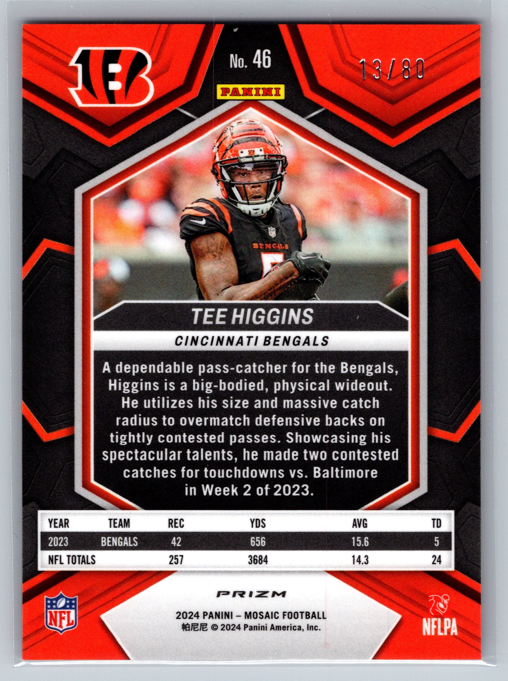 2024 Panini Mosaic Tee Higgins Choice /80 #46