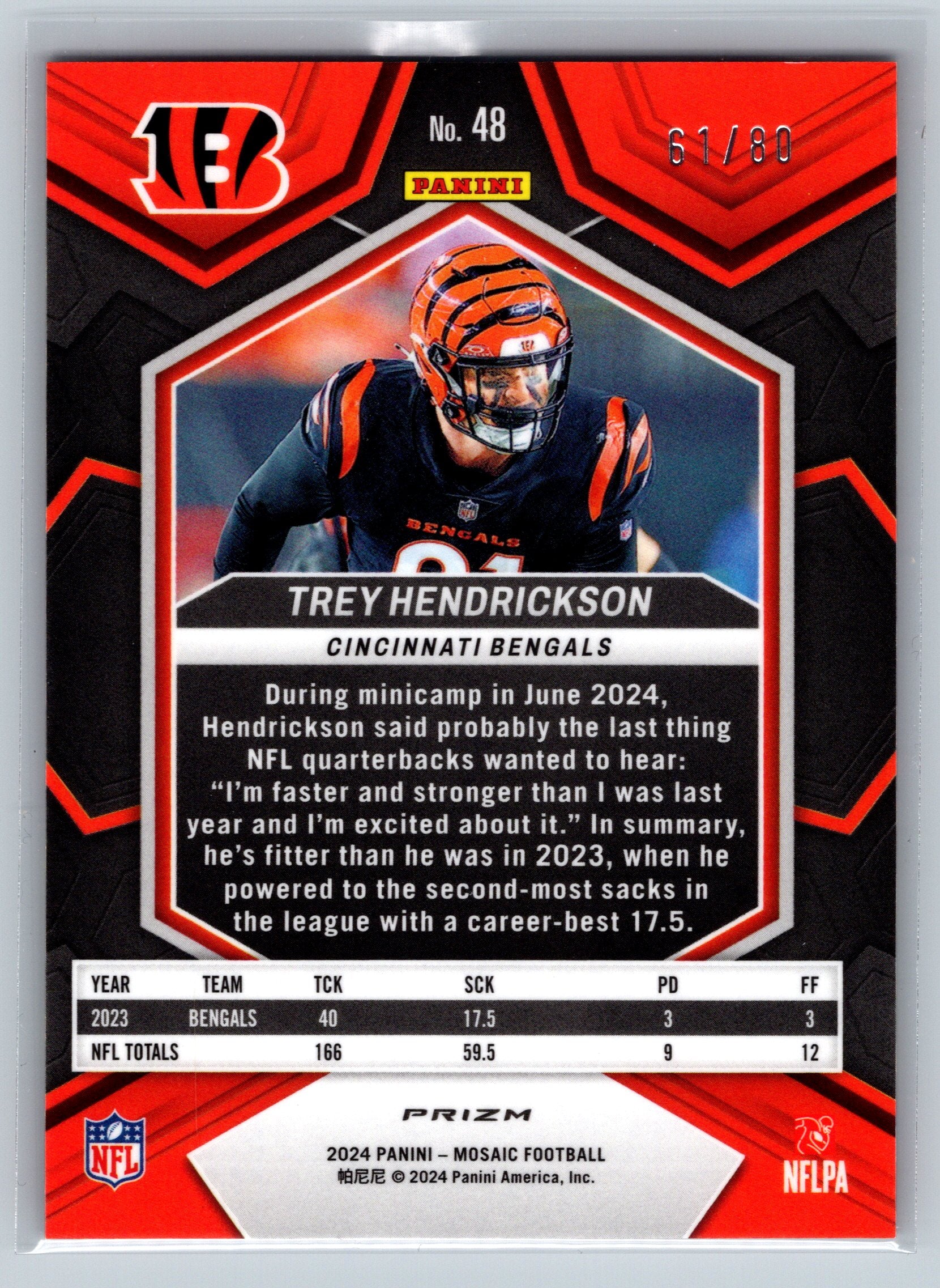 2024 Panini Mosaic Trey Hendrickson Choice /80 #48