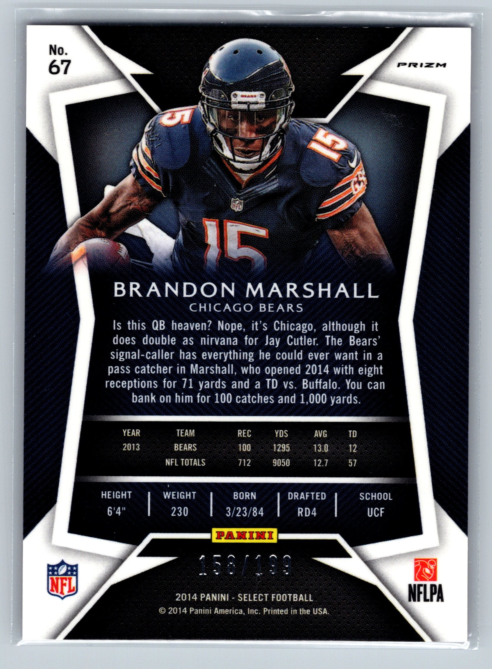 2014 Panini Select Brandon Marshall /199 #67