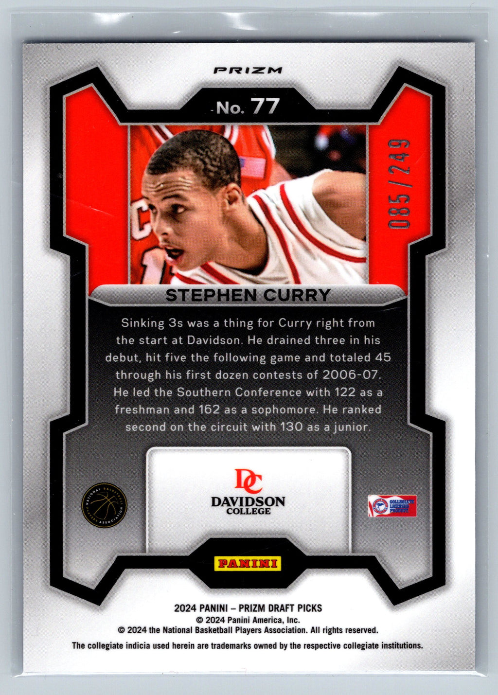 2024 Panini Prizm Draft Picks Stephen Curry Blue Wave /249 #77