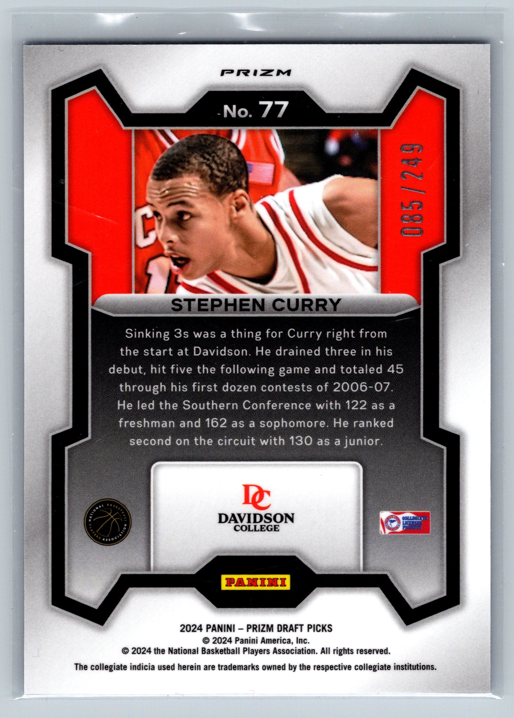 2024 Panini Prizm Draft Picks Stephen Curry Blue Wave /249 #77
