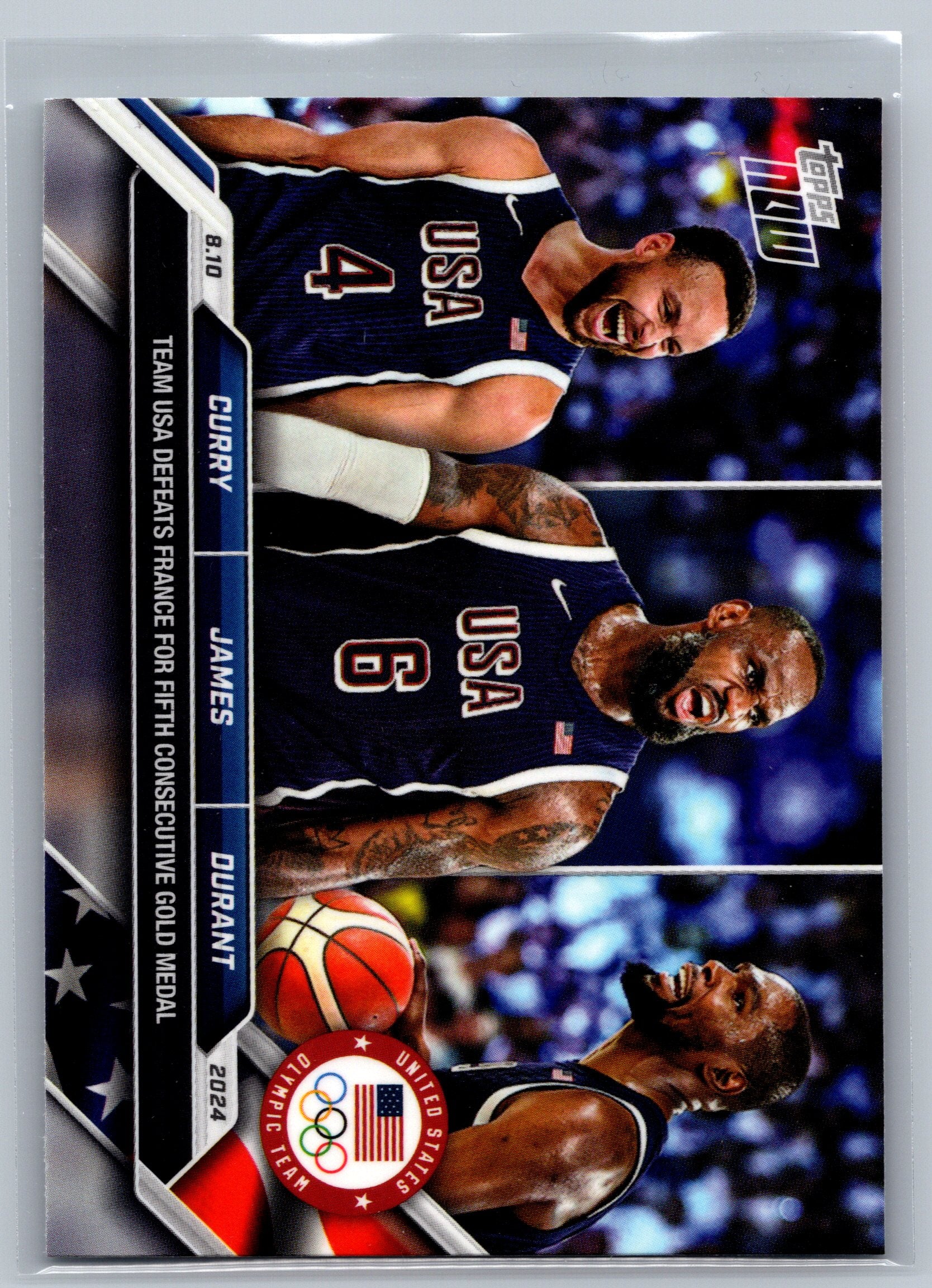 2024 Topps Now Olympic Lebron James, Stephen Curry, Kevin Durant Card #26