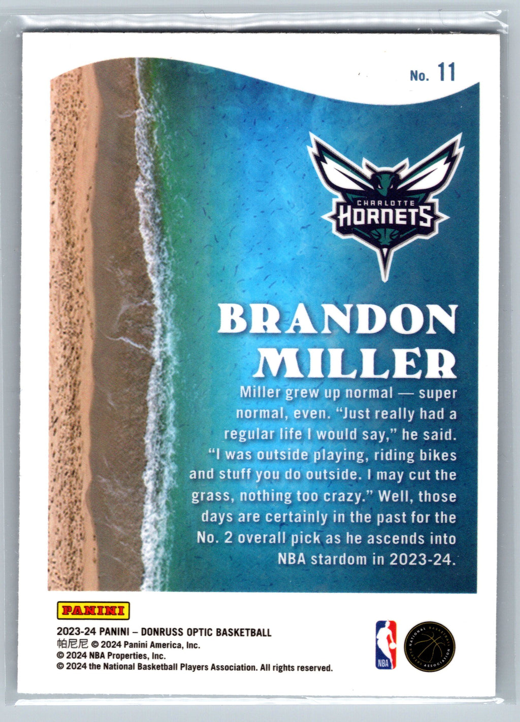 2023 Panini Optic Brandon Miller Splash Rookie Card #11