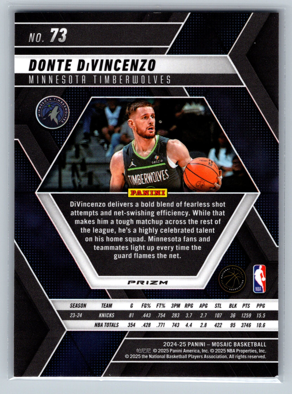 2024 Panini Mosaic Donte Divencenzo Genesis #73