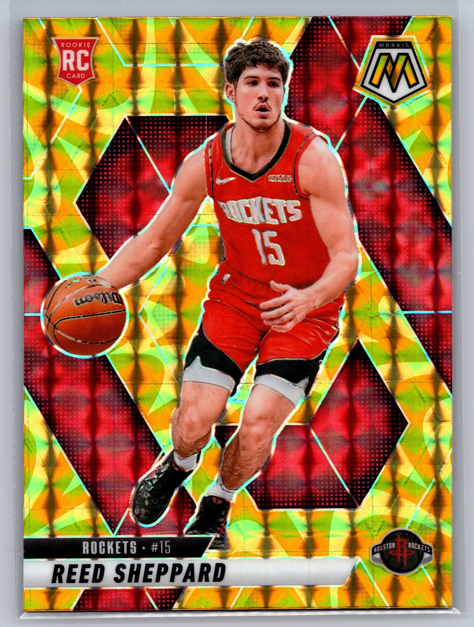2024 Panini Mosaic Reed Sheppard Yellow Reactive Rookie Card #249