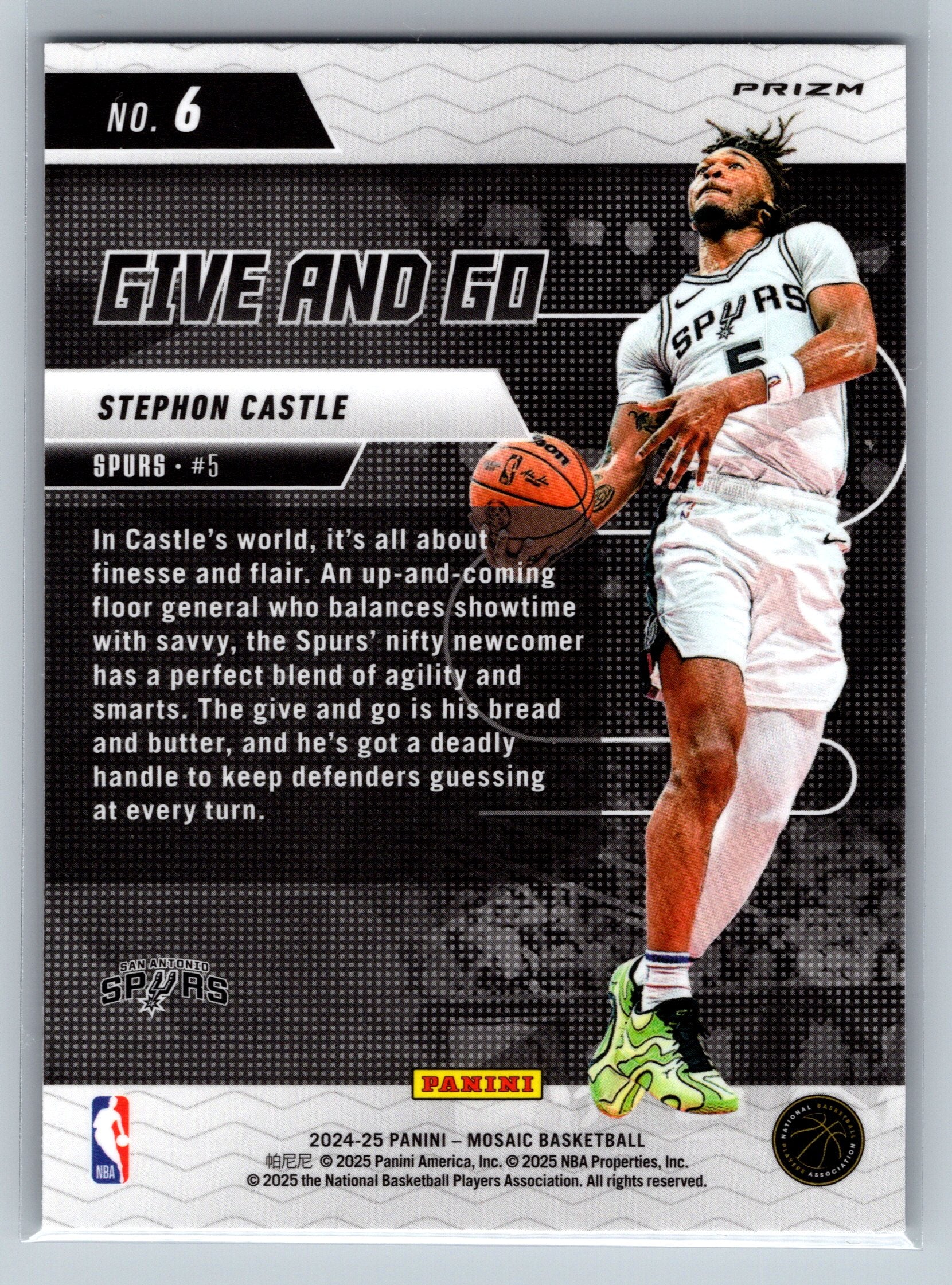 2024 Panini Mosaic Stephon Castle Give and Go Rookie Card #6