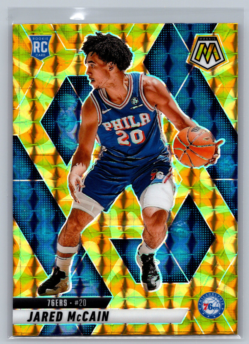 2024 Panini Mosaic Jared McCain Reactive Yellow Rookie Card #228