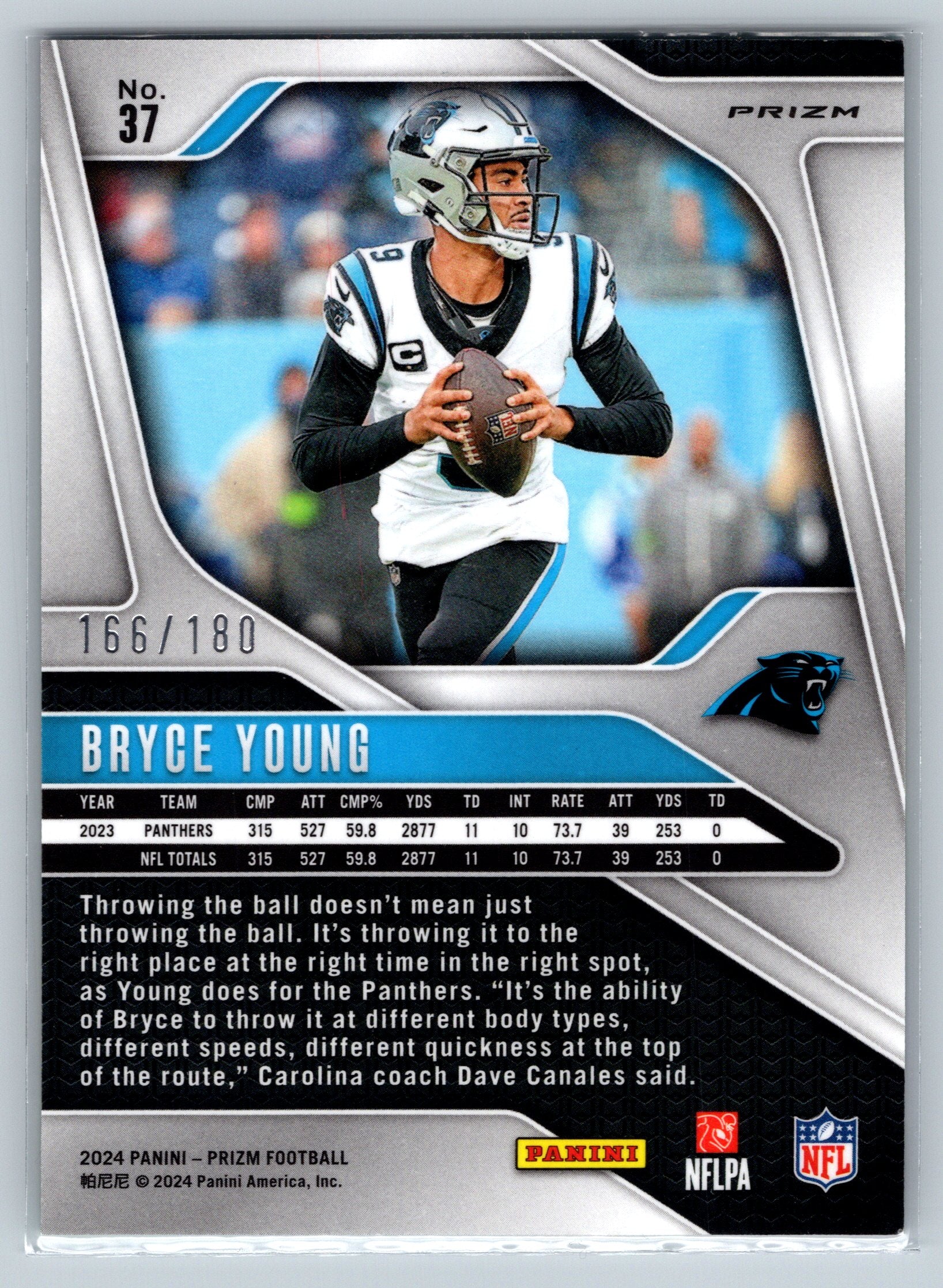 2024 Panin Prizm Bryce Young Green Hyper /180 #37