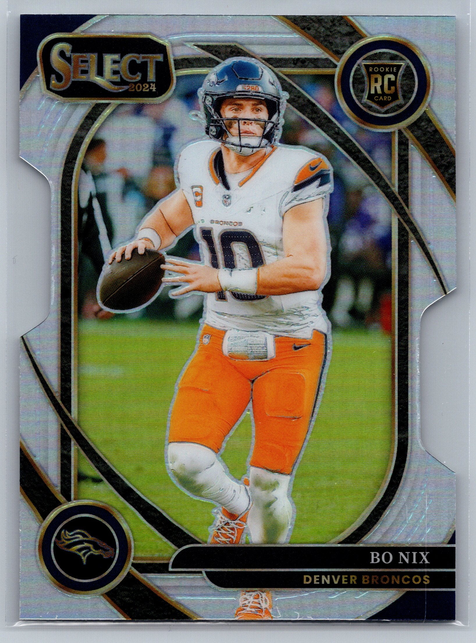 2024 Panini Select Bo Nix Silver Club Level Die-Cut Rookie Card #221
