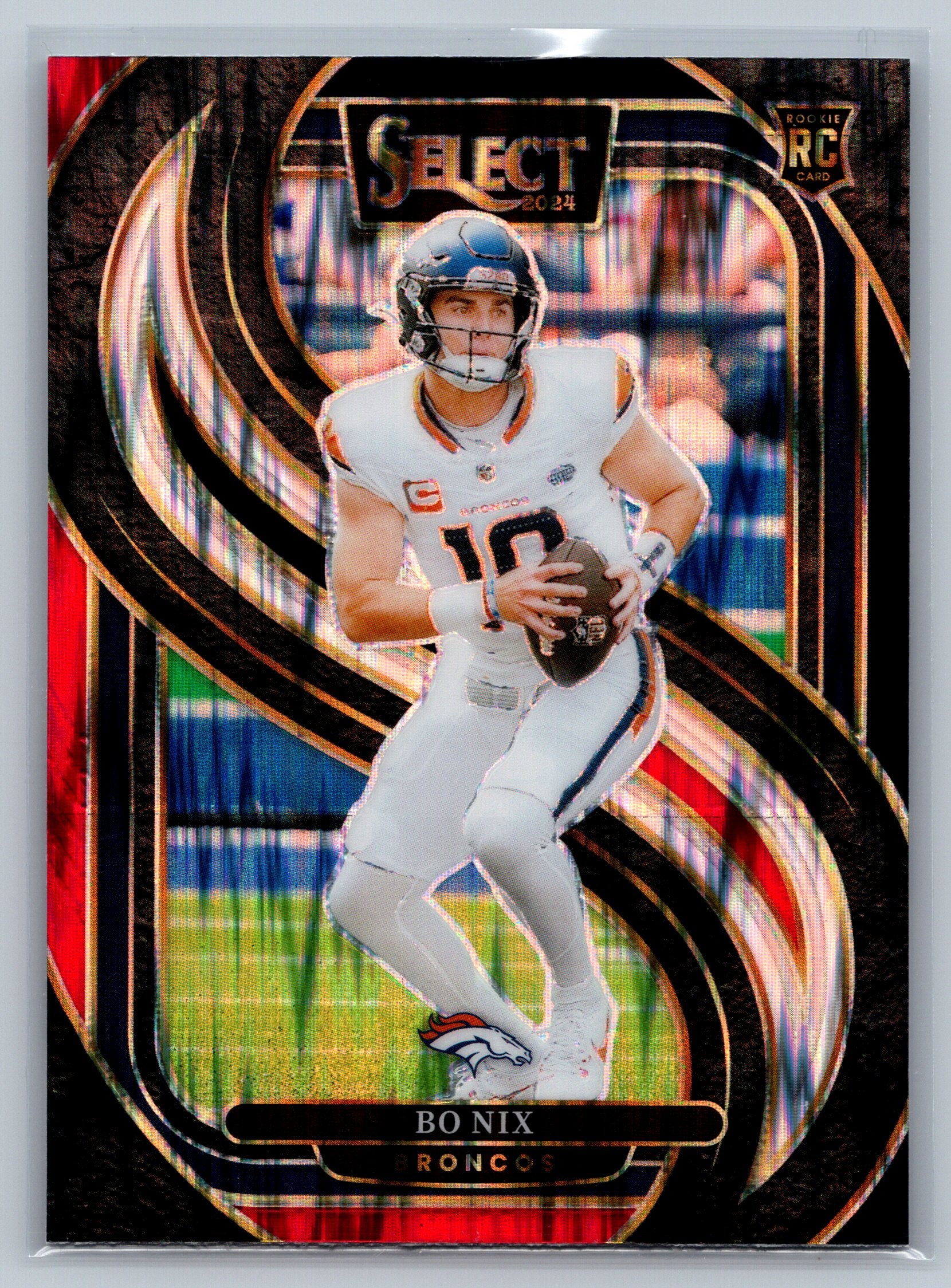2024 Panini Select Bo Nix Red Black Shock Premier Level Rookie Card #117