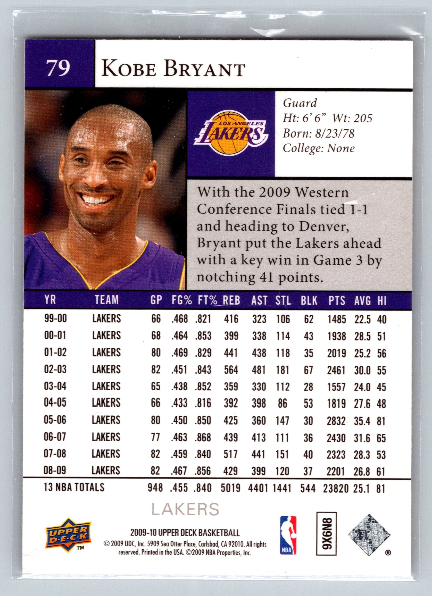 2009 Upper Deck Kobe Bryant #79