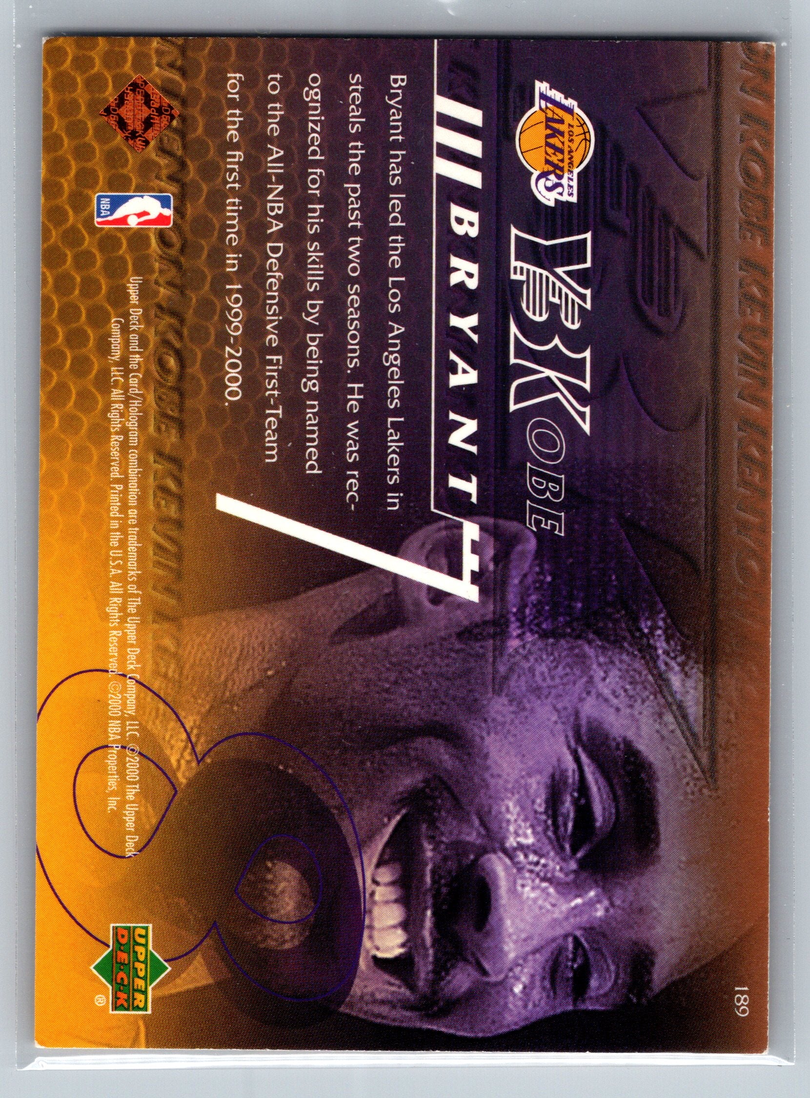 2000 Upper Deck Kobe Bryant #189