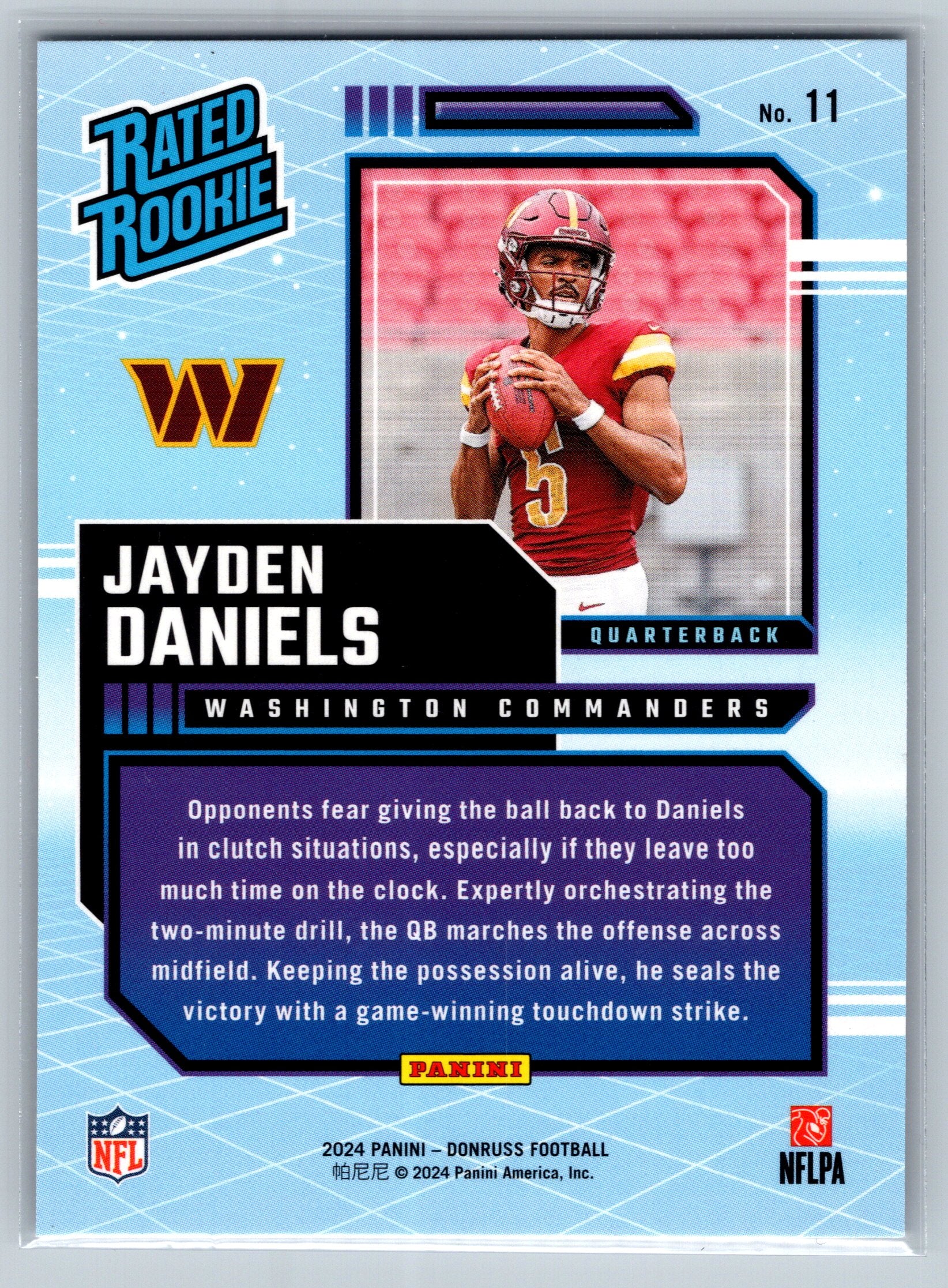 2024 Panini Donruss Jayden Daniels Rated Rookie Retro Series #11