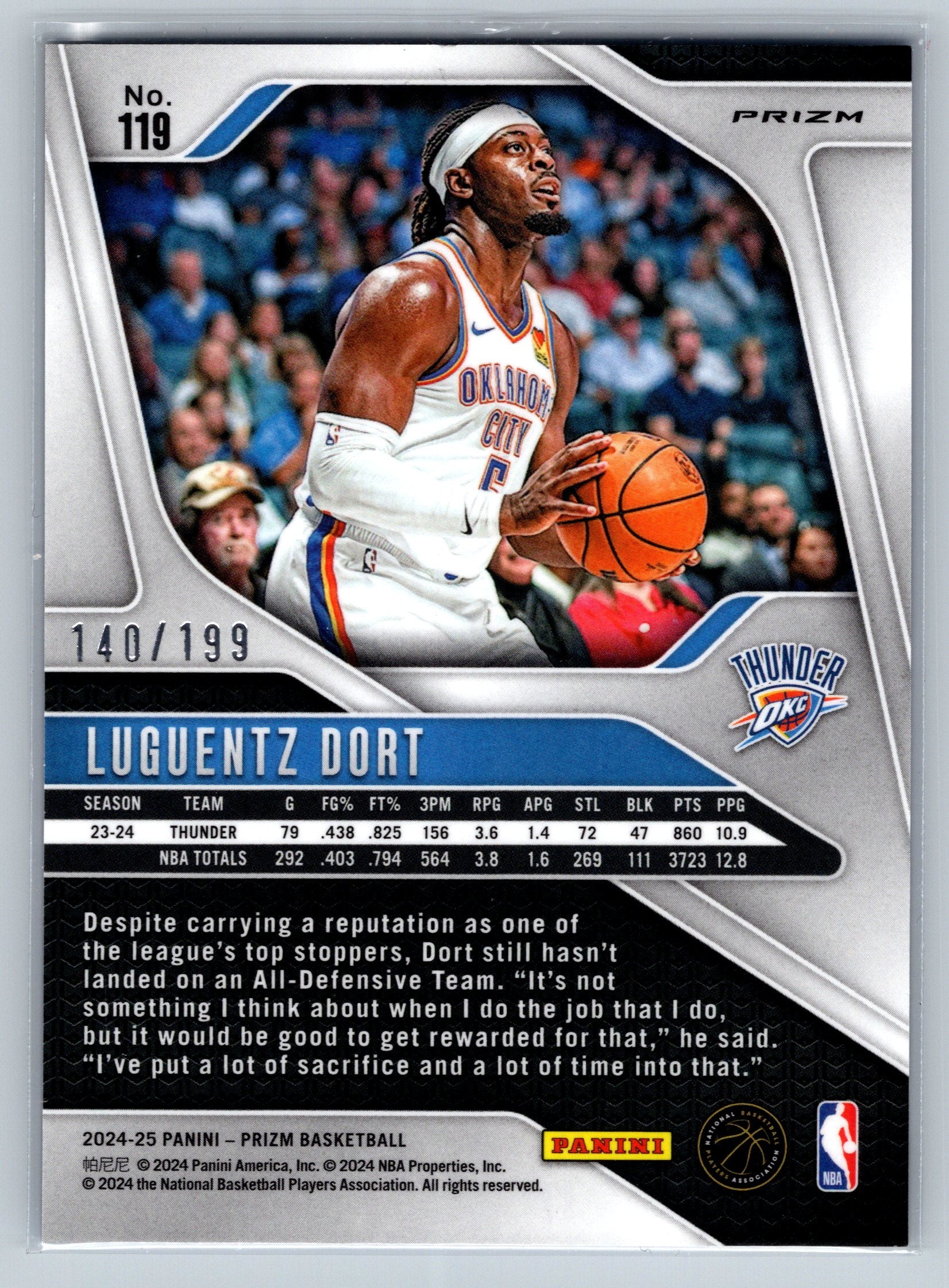 2024 Panini Prizm Luguentz Dort Blue /199 #119