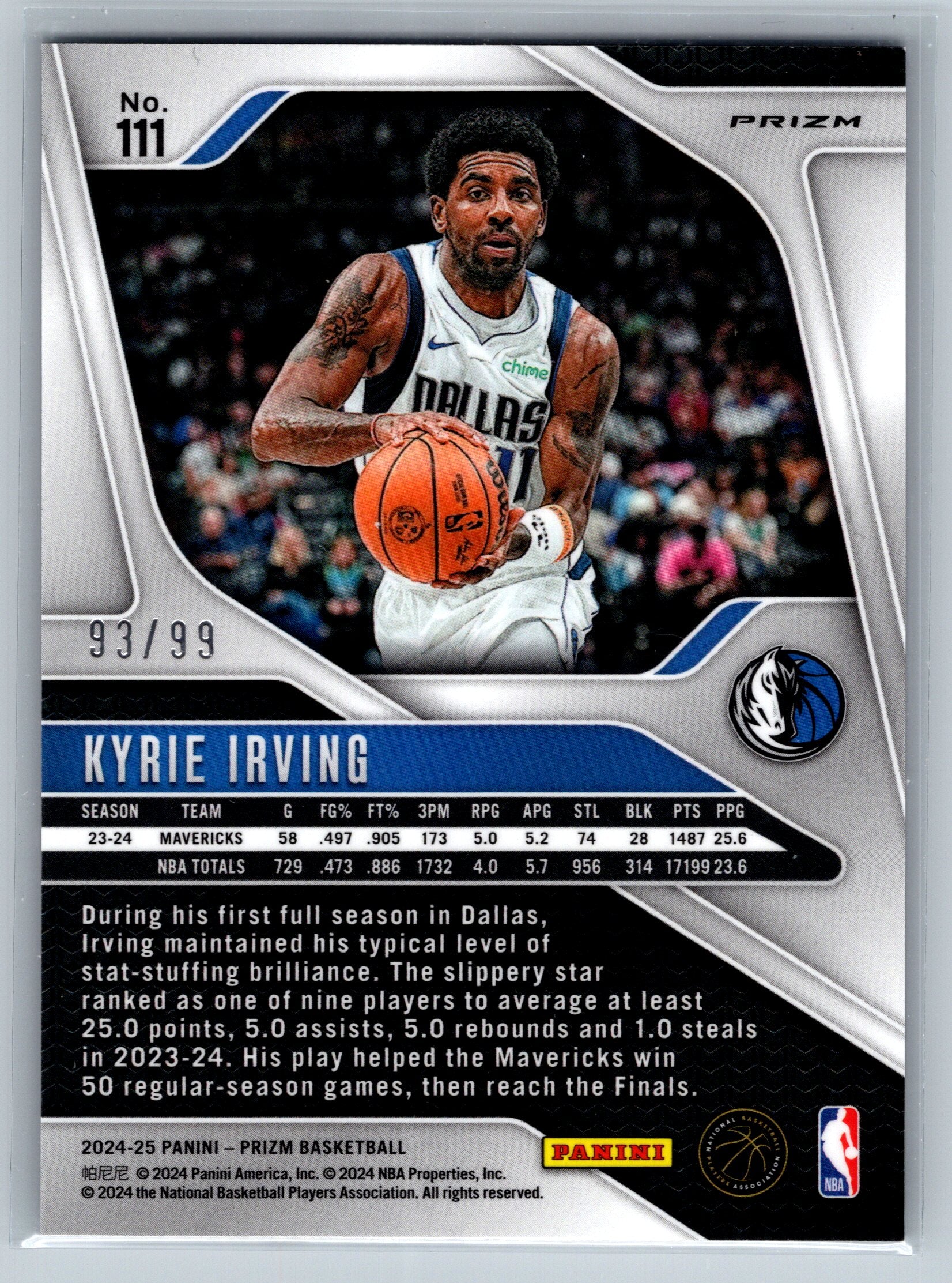 2024 Panini Prizm Kyrie Irving Purple /99 #111