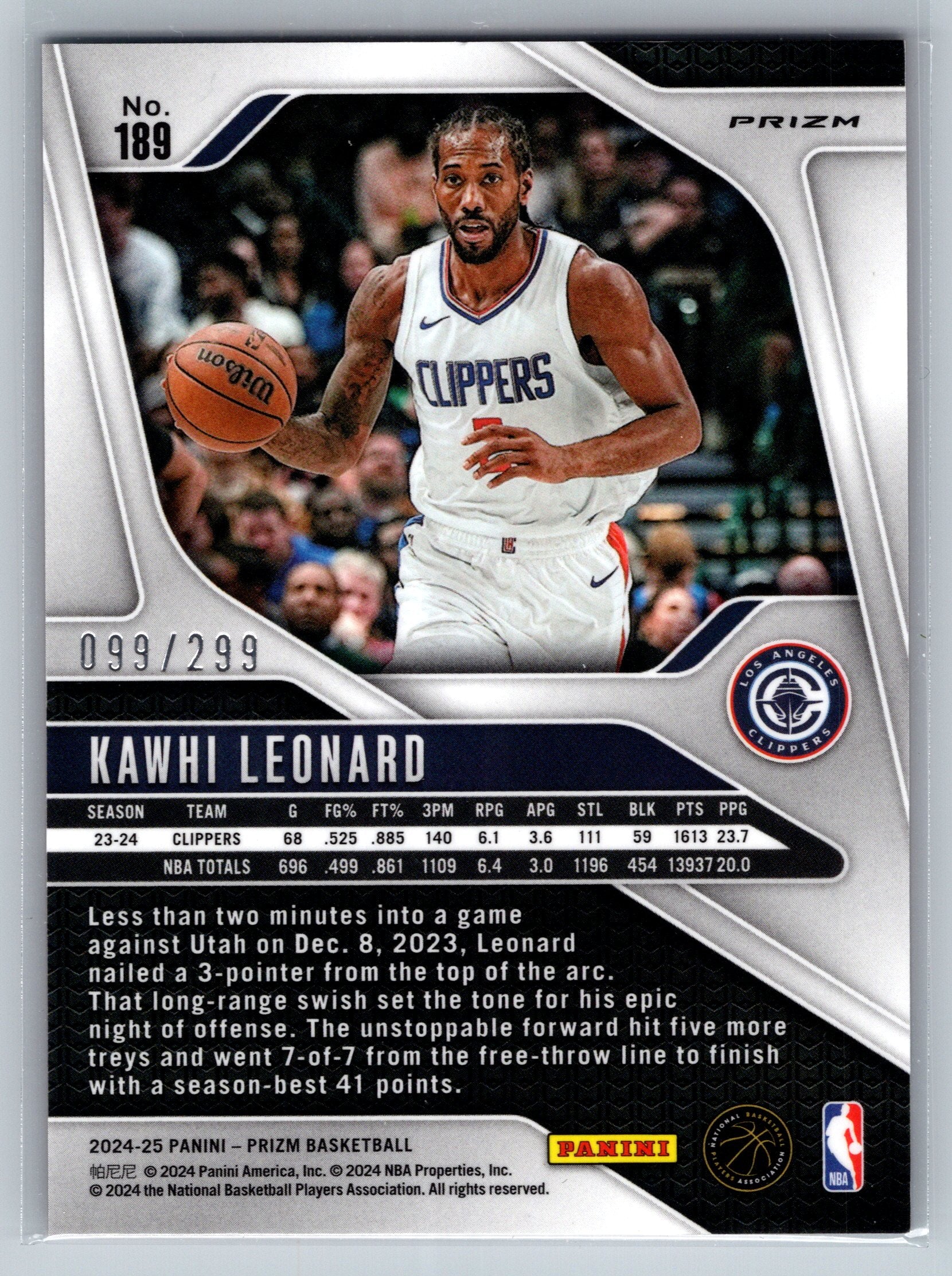 2024 Panini Prizm Kawhi Leonard Red /299