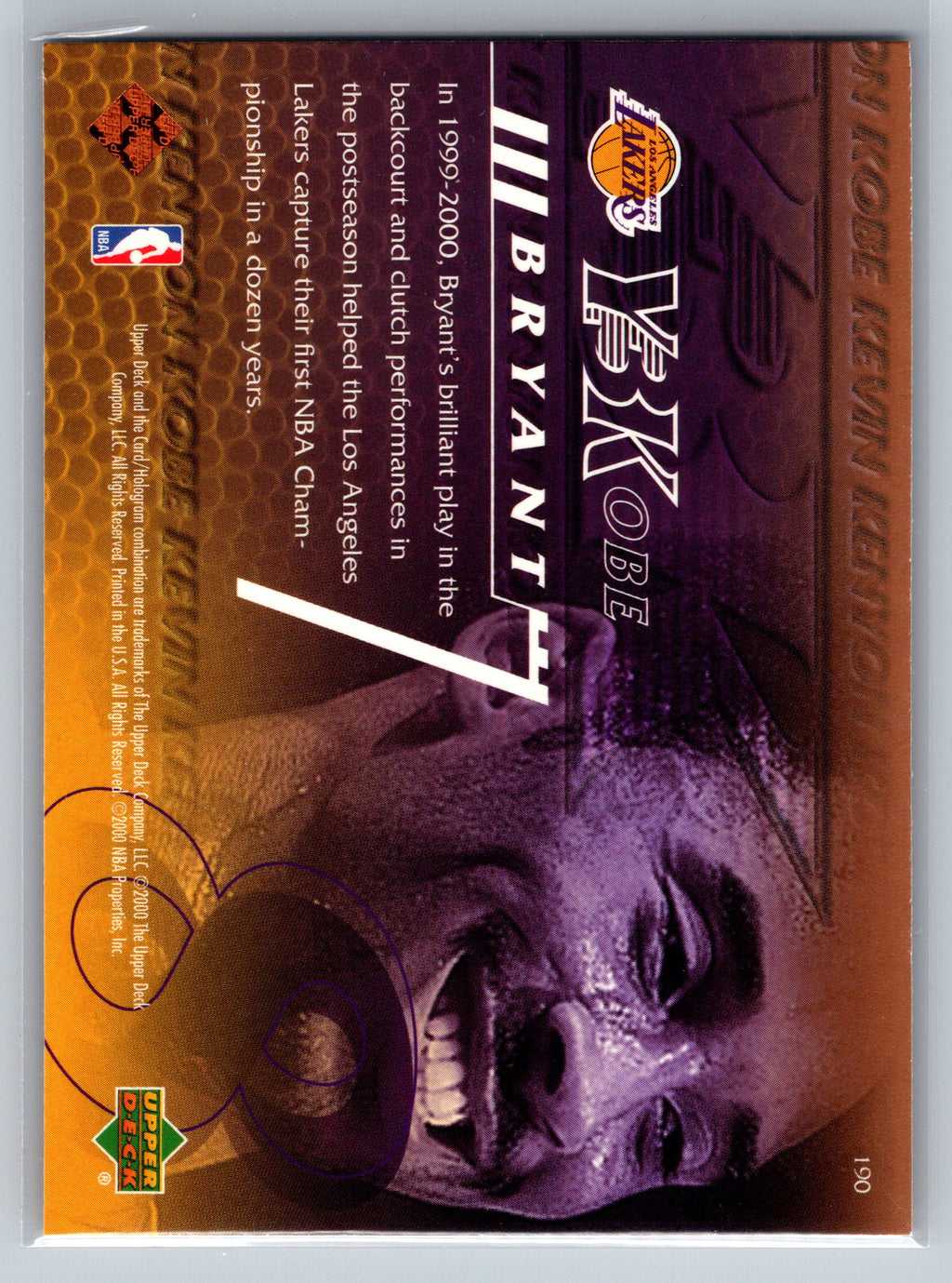 2000 Upper Deck Kobe Bryant #190