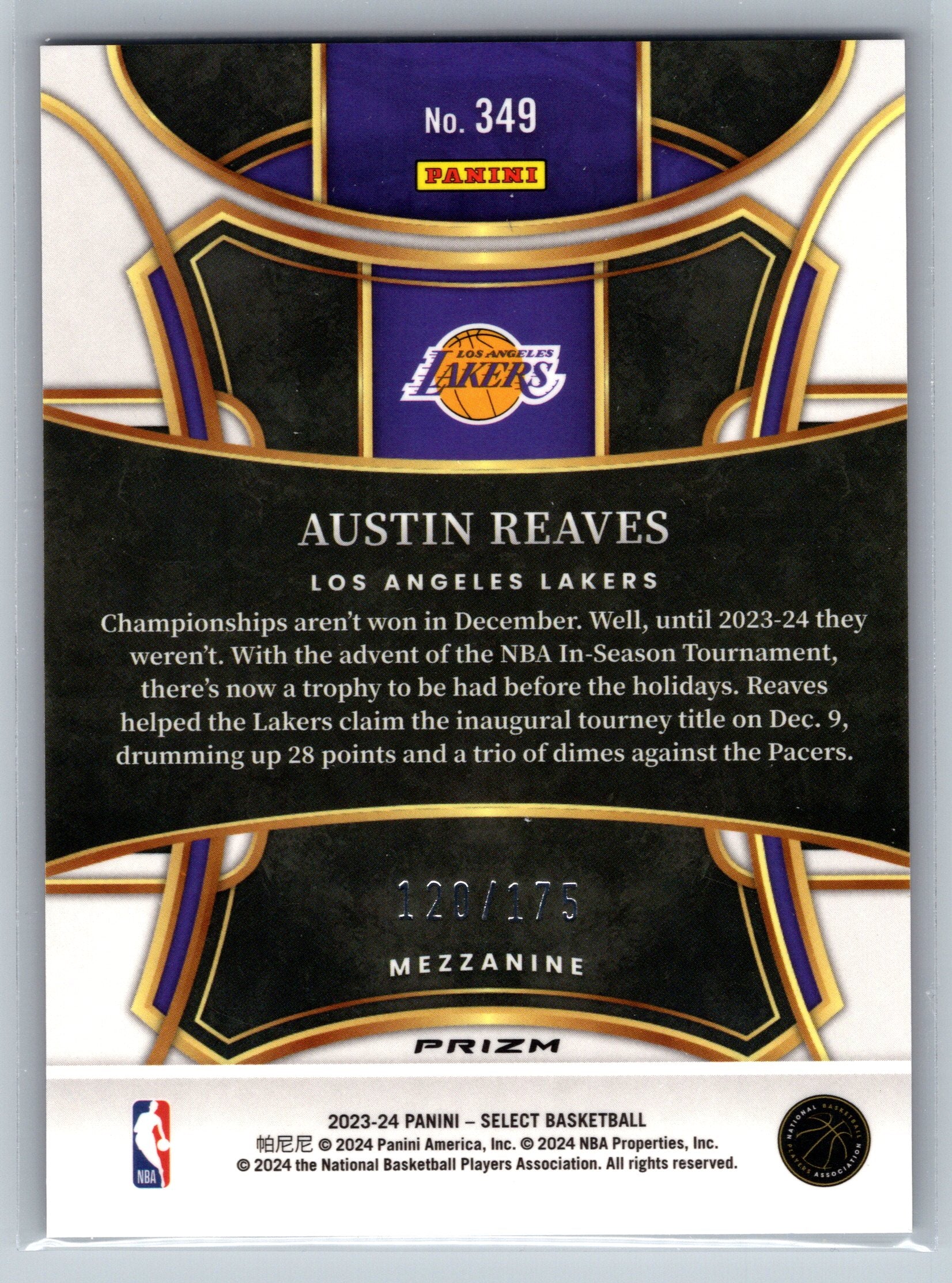 2023 Panini Select Austin Reaves Maroon Mezzanine Level /175 $349