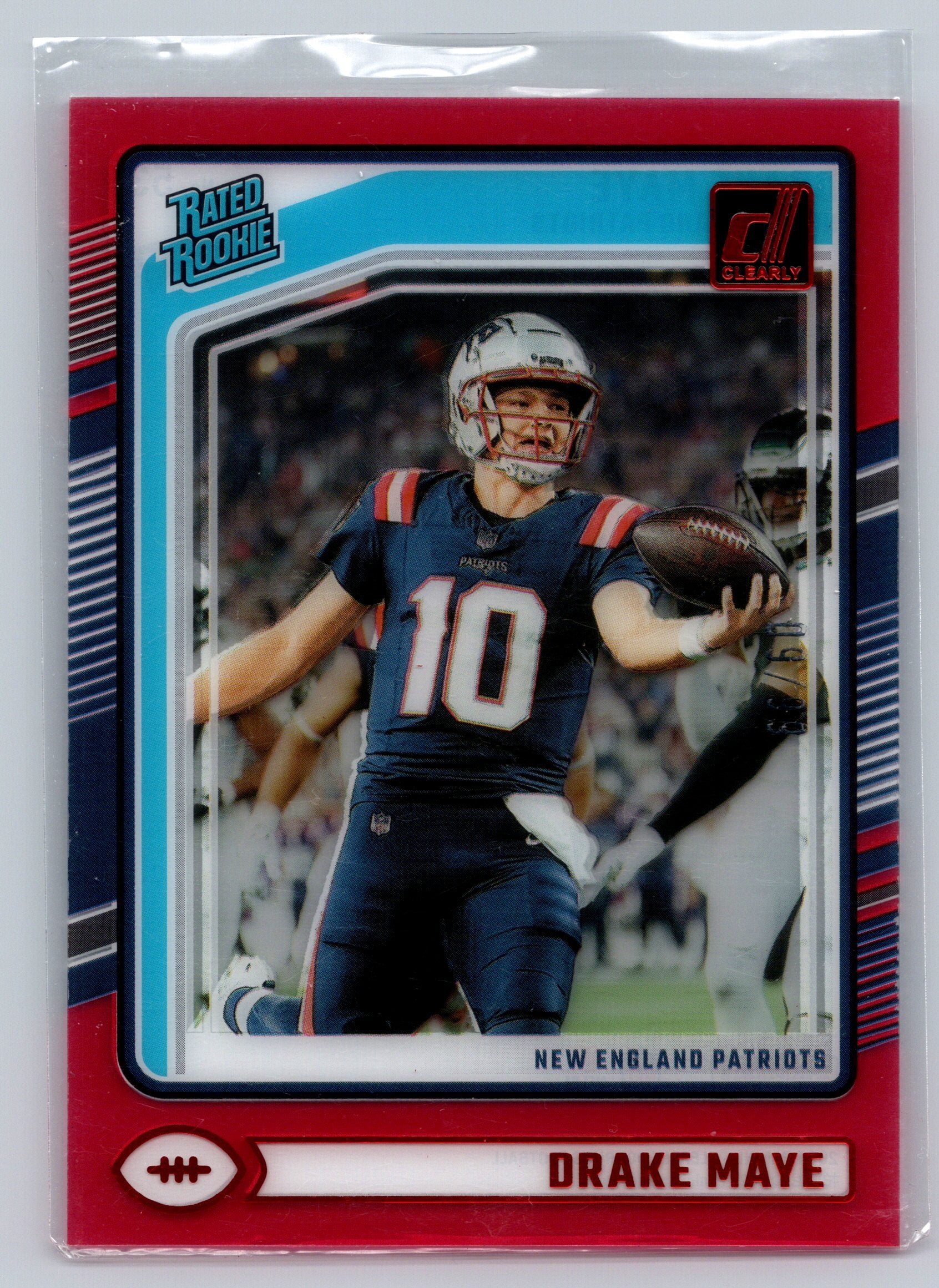 2024 Panini Donruss Clearly Drake Maye Red /99 #53