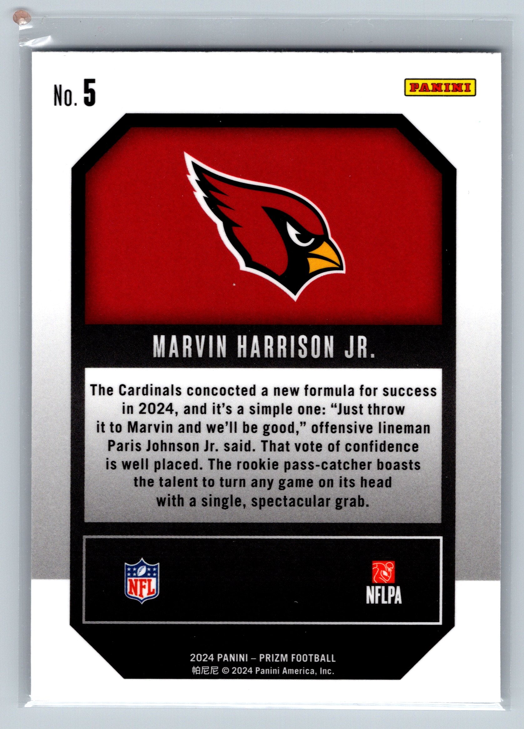 2024 Panini Prizm Marvin Harrison Jr. Emergent Rookie Card #5