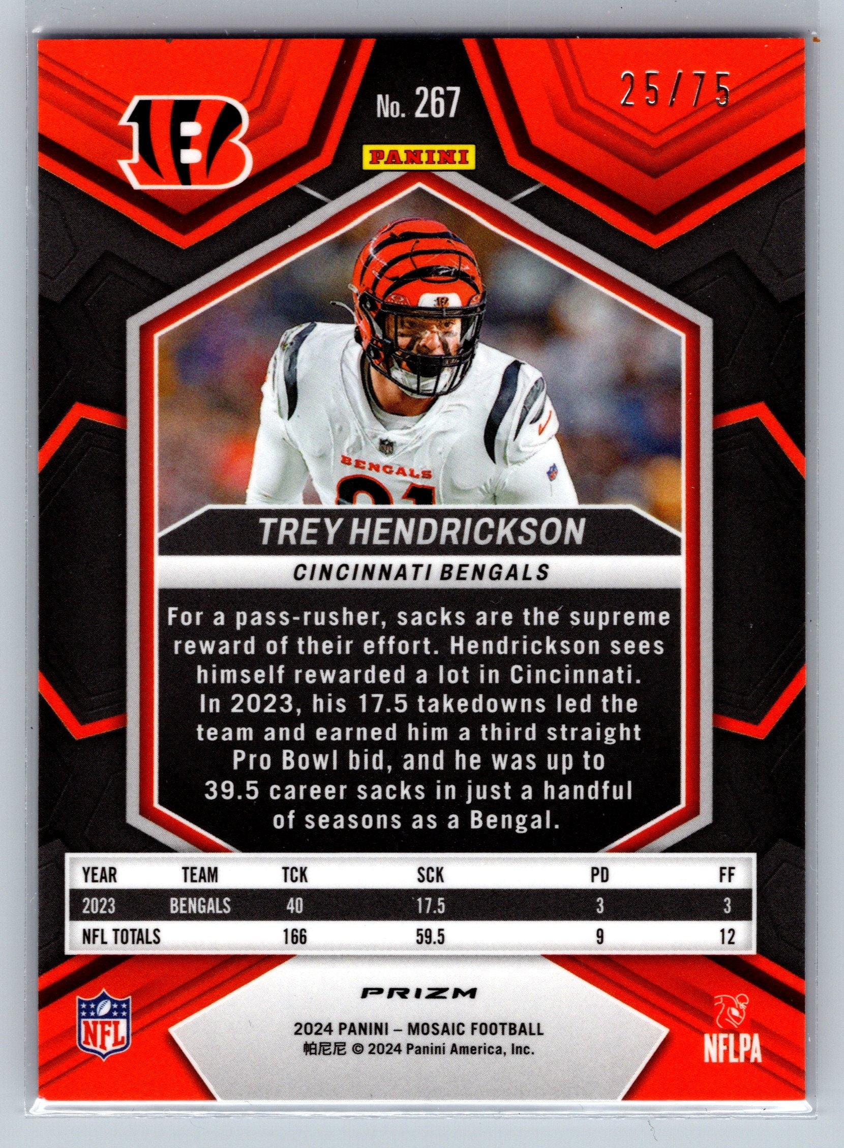 2024 Panini Mosaic Trey Hendrickson Blue National Pride /75 #267