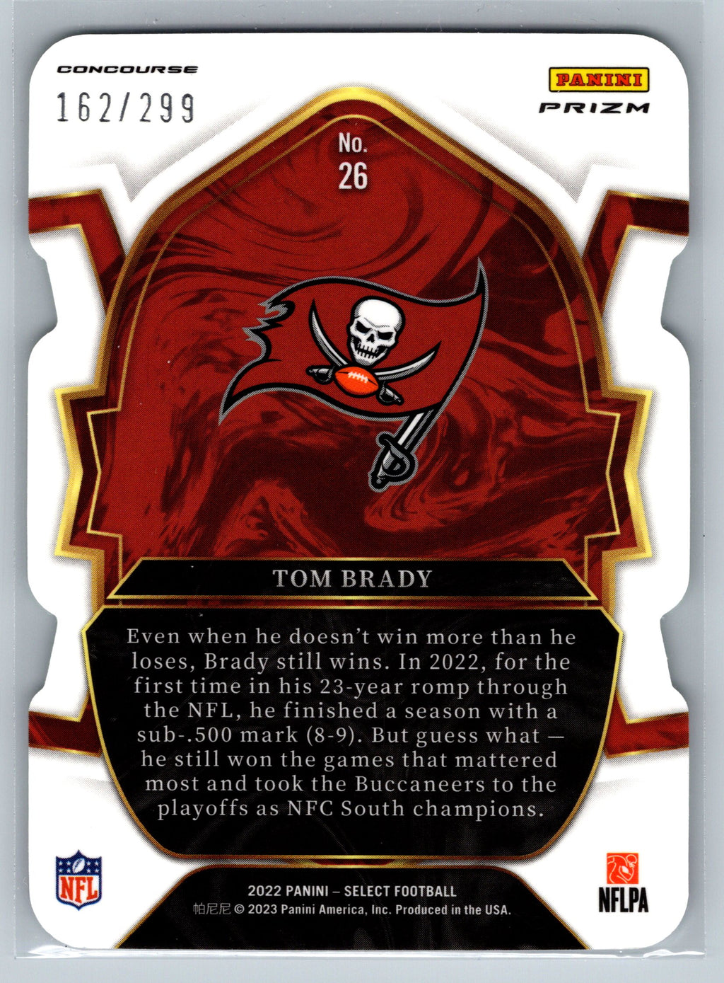 2022 Panini Select Tom Brady Neon Green Die-Cut /249 #26