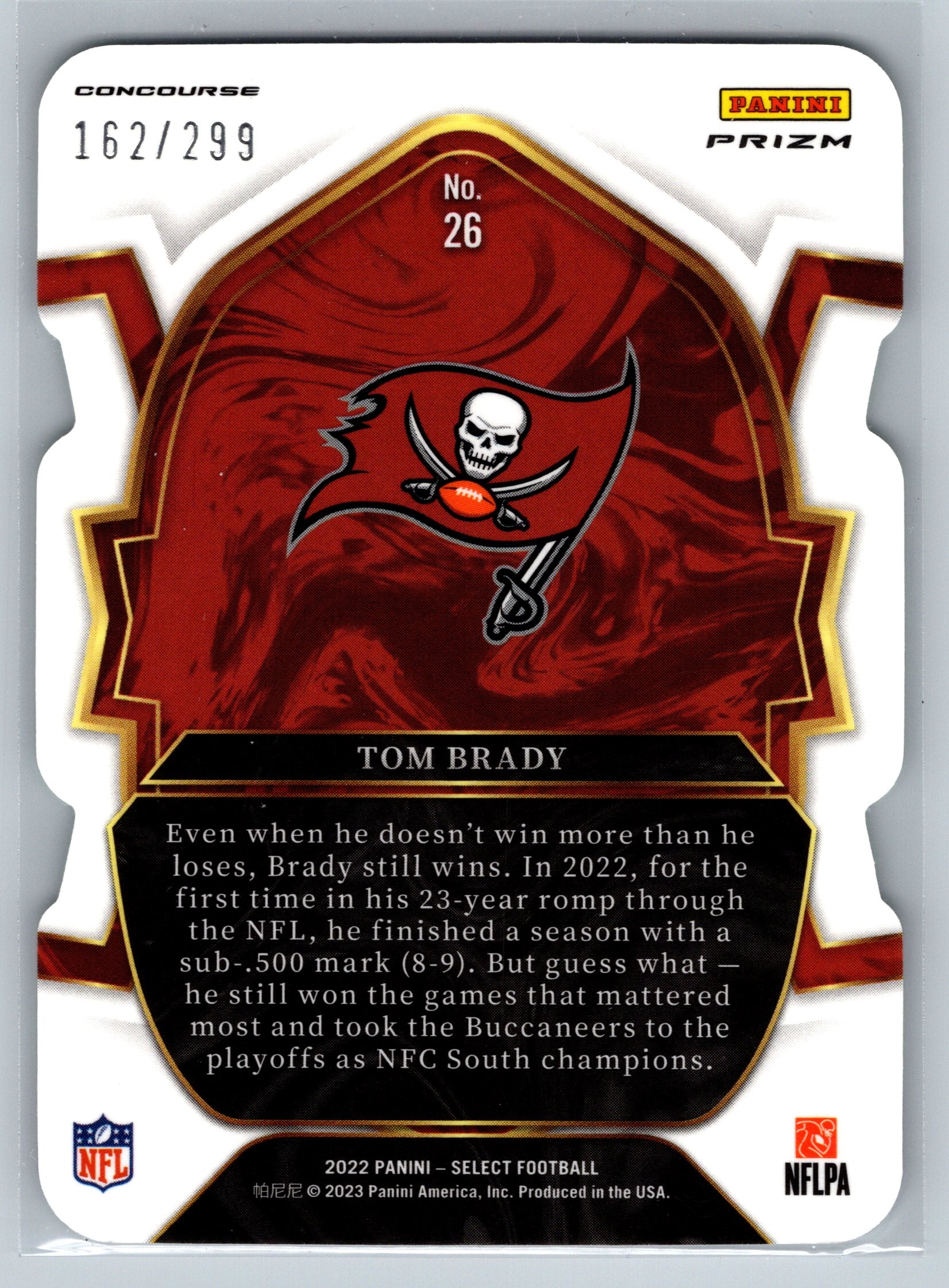 2022 Panini Select Tom Brady Neon Green Die-Cut /249 #26