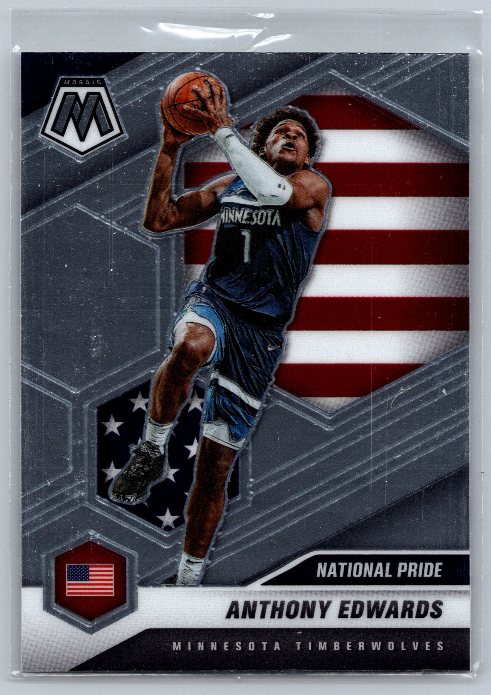 2020 Panini Mosaic Anthony Edwards National Pride Rookie Card #252
