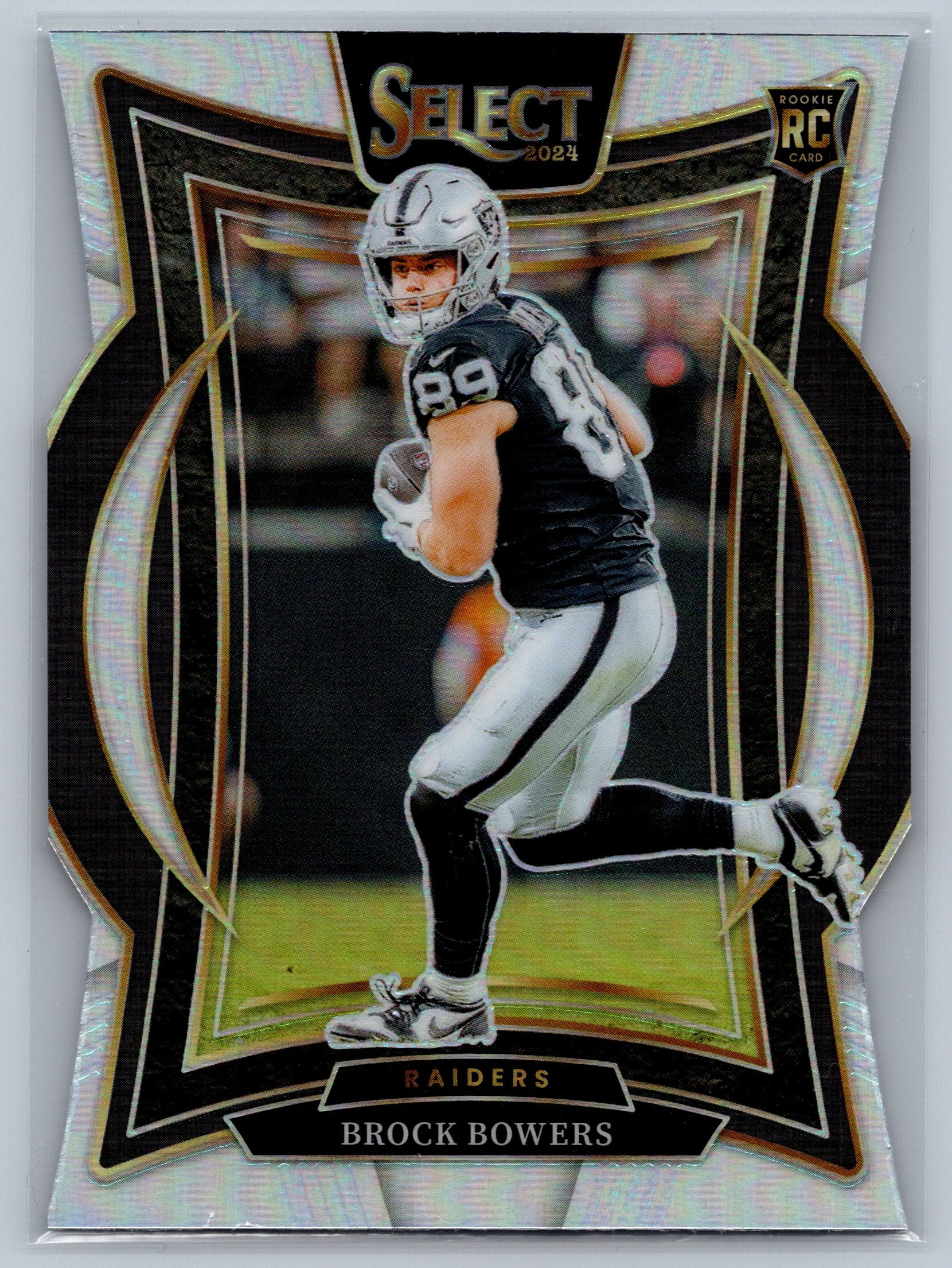 2024 Panini Select Brock Bowers Concourse Level Silver Die-Cut Rookie Card #31